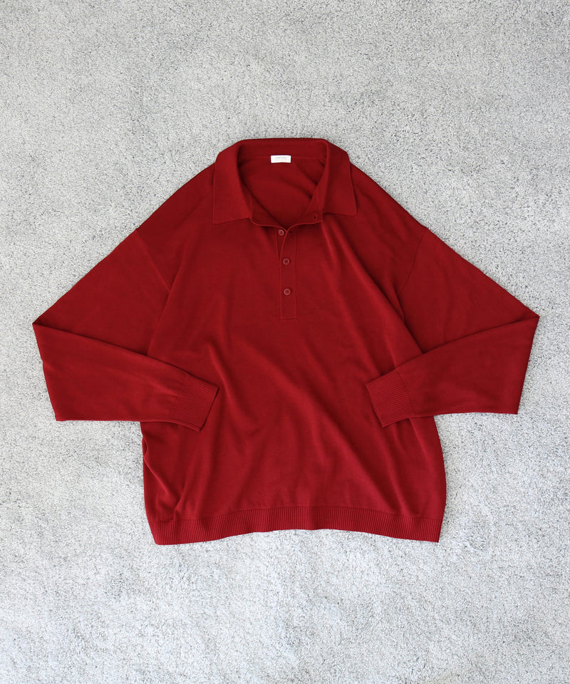 【EXCLUSIVE】crepuscule L/s polo "WINE"