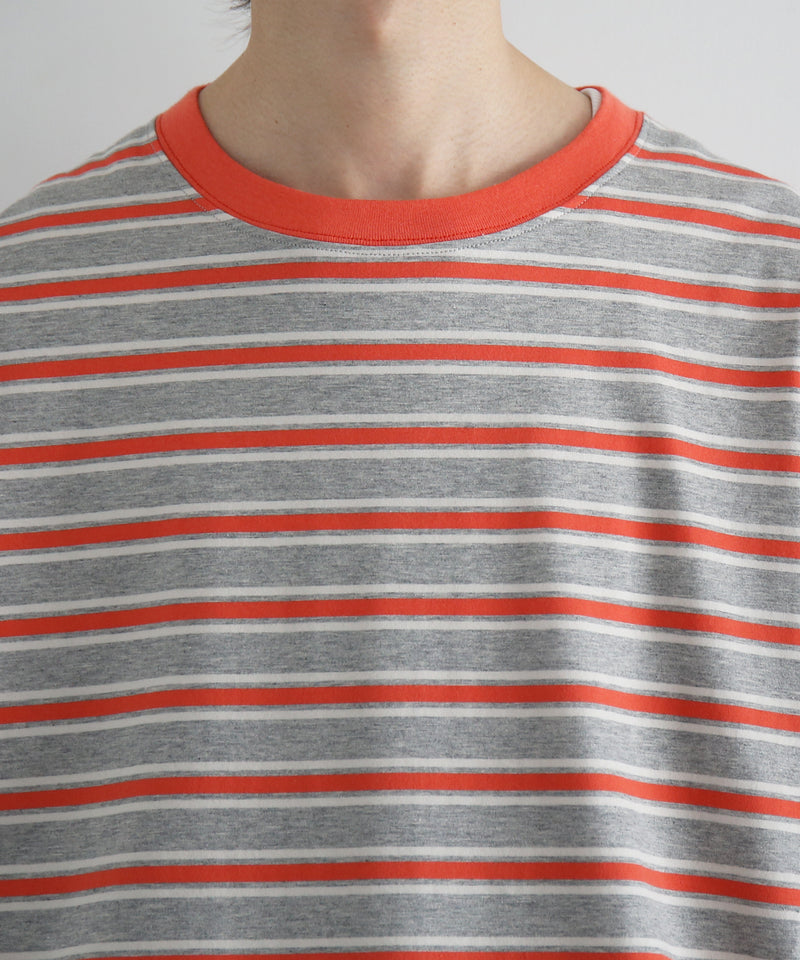 KAIKO C neck border t-shirts "RED"