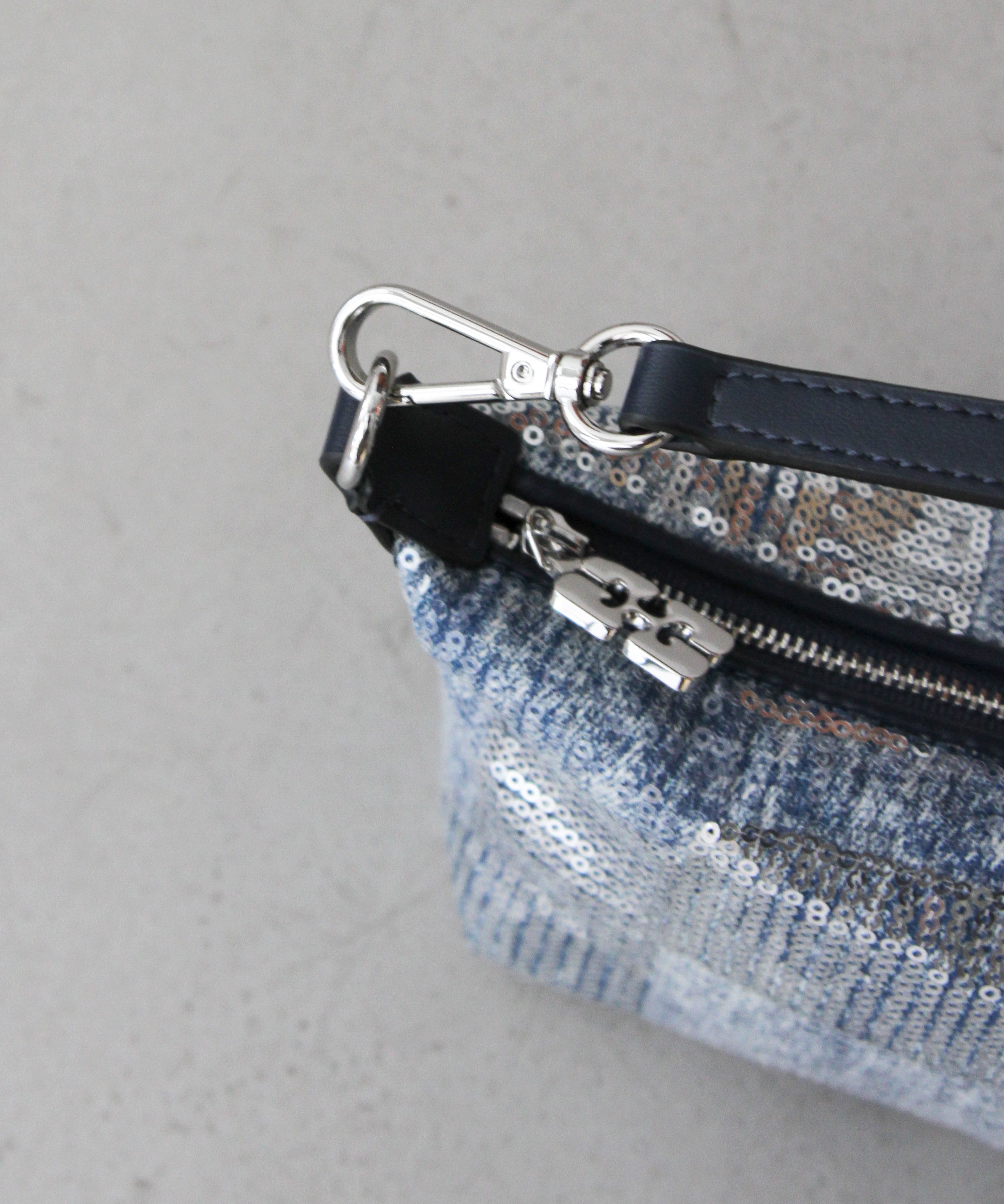 GANNI Butterfly Small Pouch "SEQUIN DENIM"