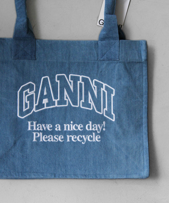 GANNI Large Easy Shopper Denim 