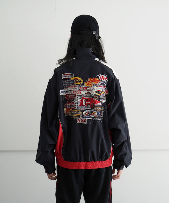 doublet A.I PATCHES EMBRIDERY TRACK JACKET "BLACK/RED"