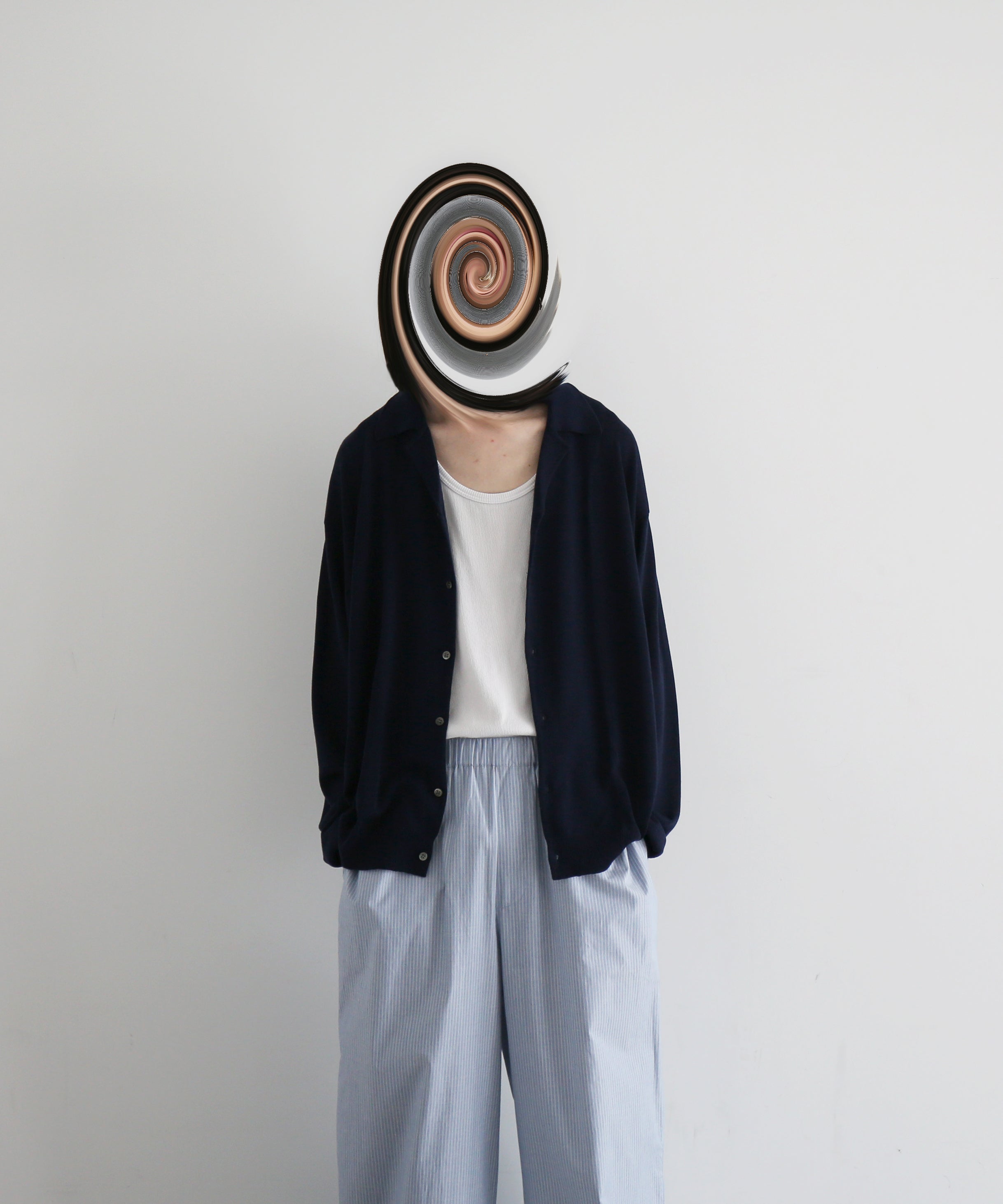crepuscule【クレプスキュール】【EXCLUSIVE】Open collar knit shirt