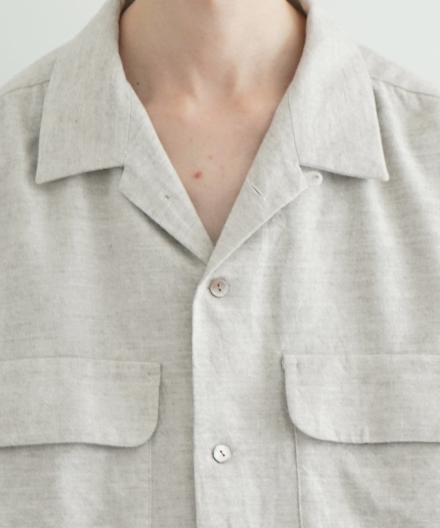 UNUSED Us2526 flannel shirt "BEIGE"