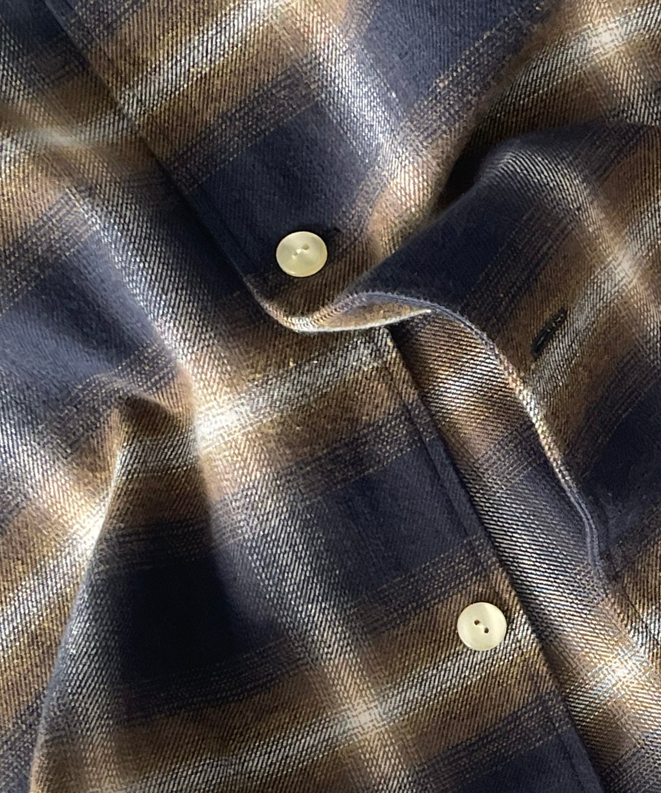 SECOND/LAYER Logan ombre ls shirt "OLIVE CHECK"