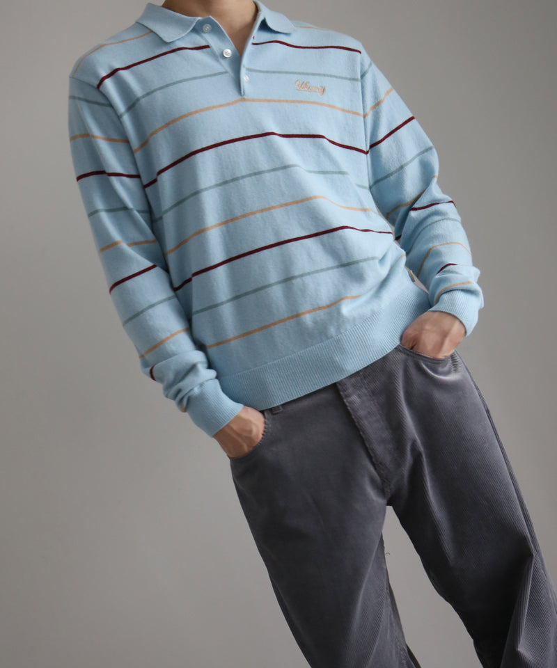 Whimsy Grandpa knit polo "LIGHT BLUE"
