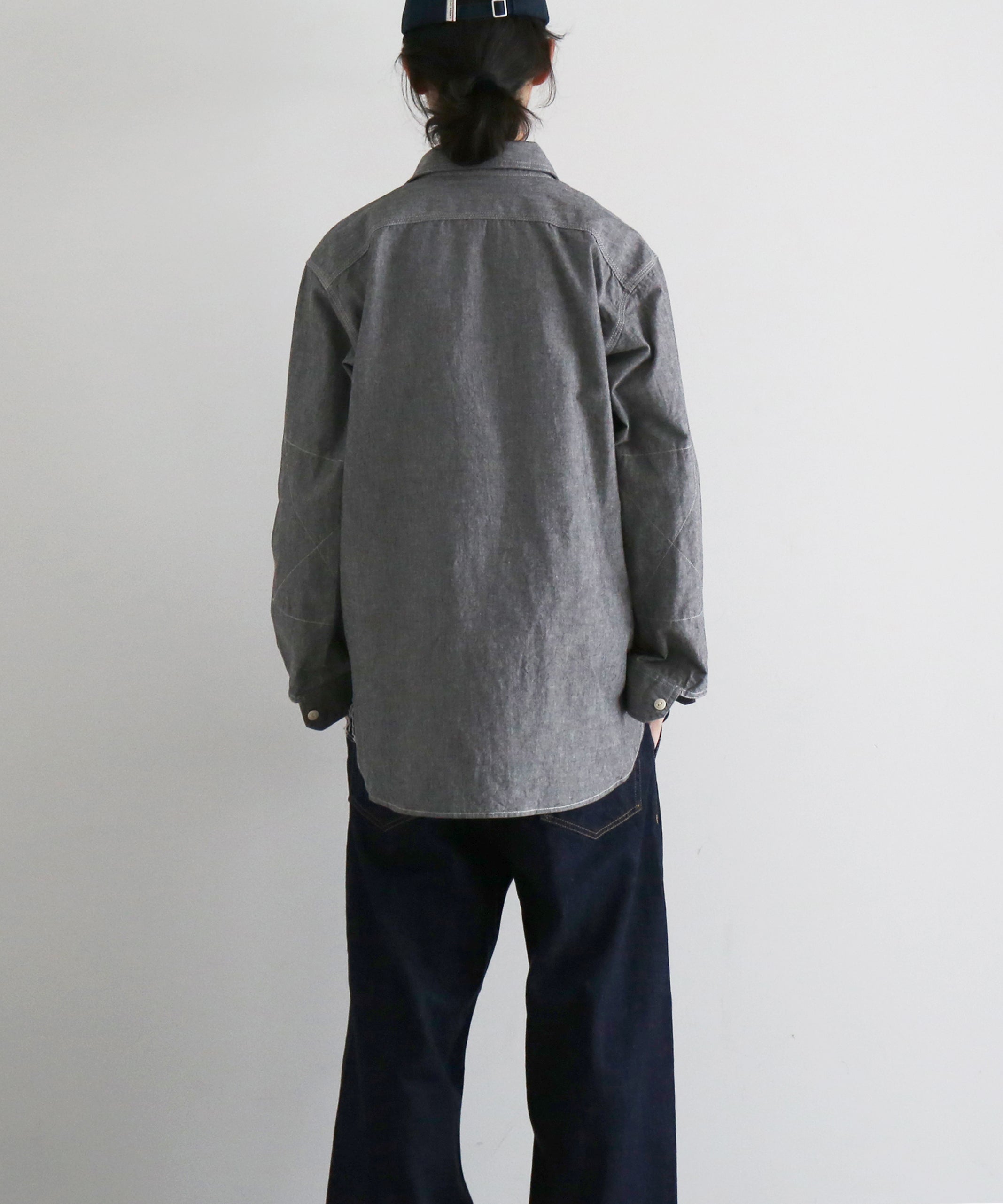 Engineered Garments Work shirt - cotton chambray "GRAY"