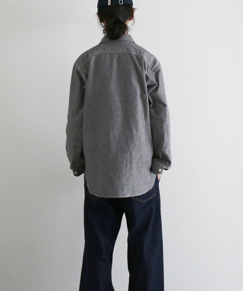 Engineered Garments Work shirt - cotton chambray "GRAY"