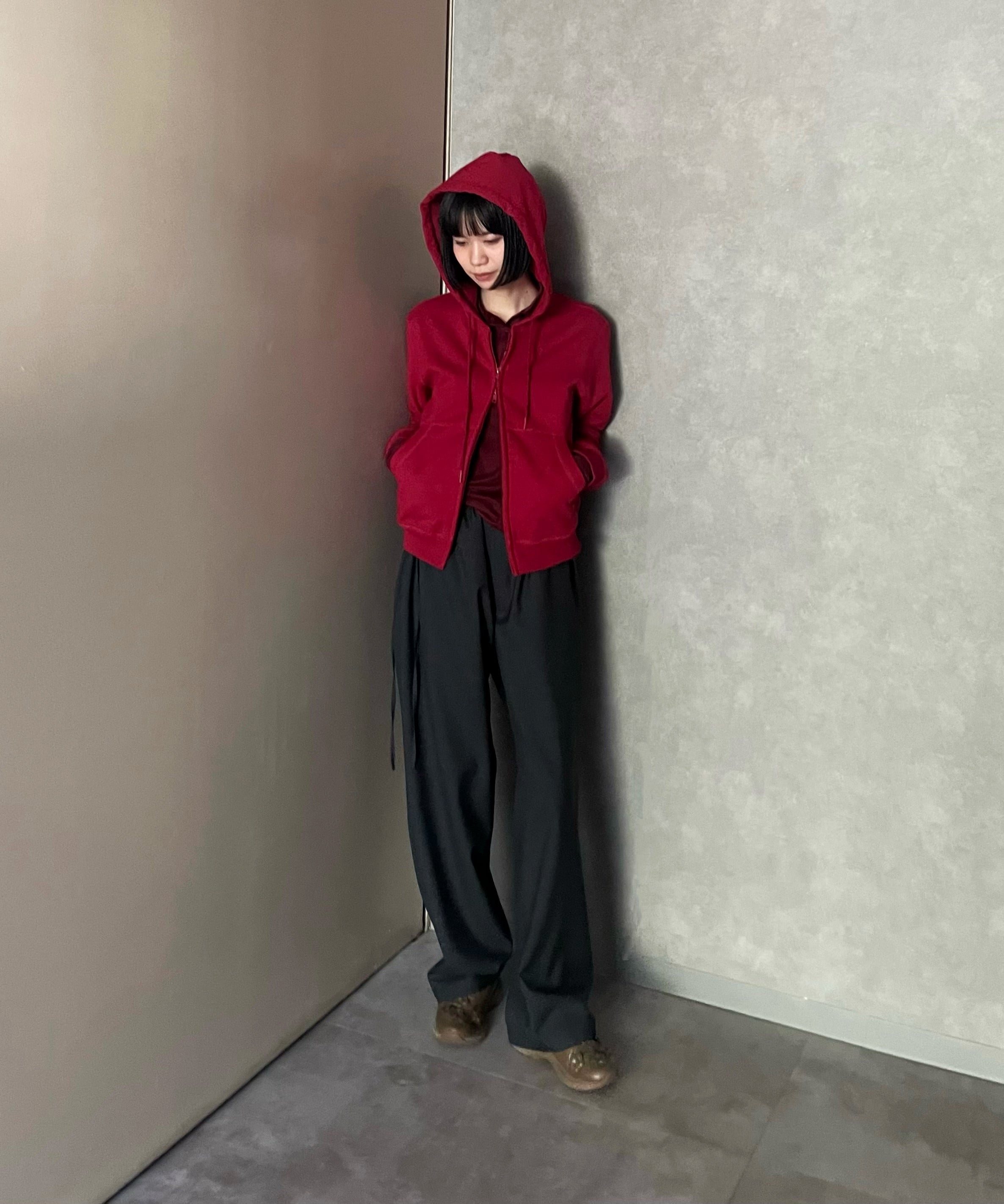 KAIKO Double zip parka "WINE RED"