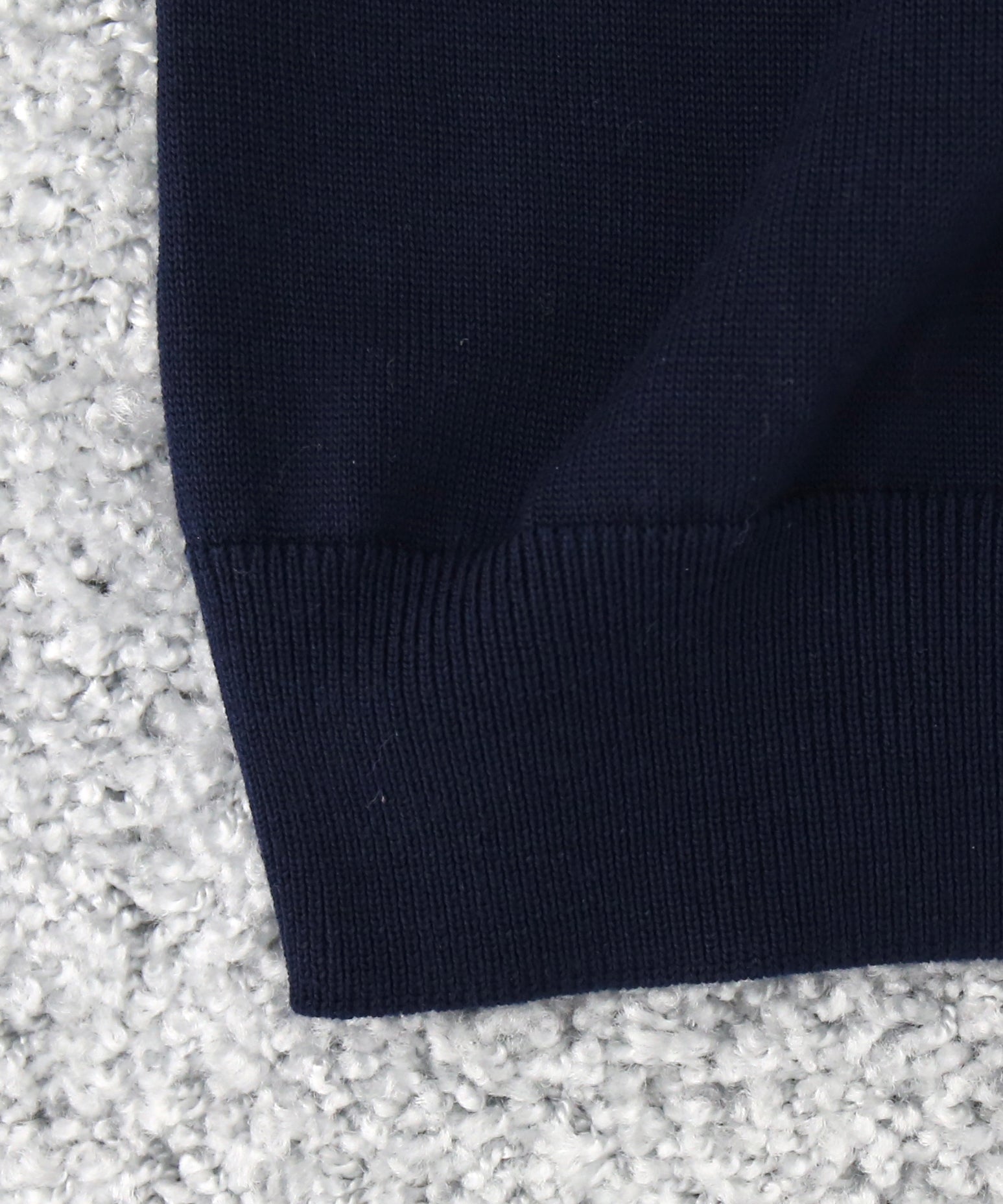 【EXCLUSIVE】crepuscule Open collar knit shirt "NAVY"