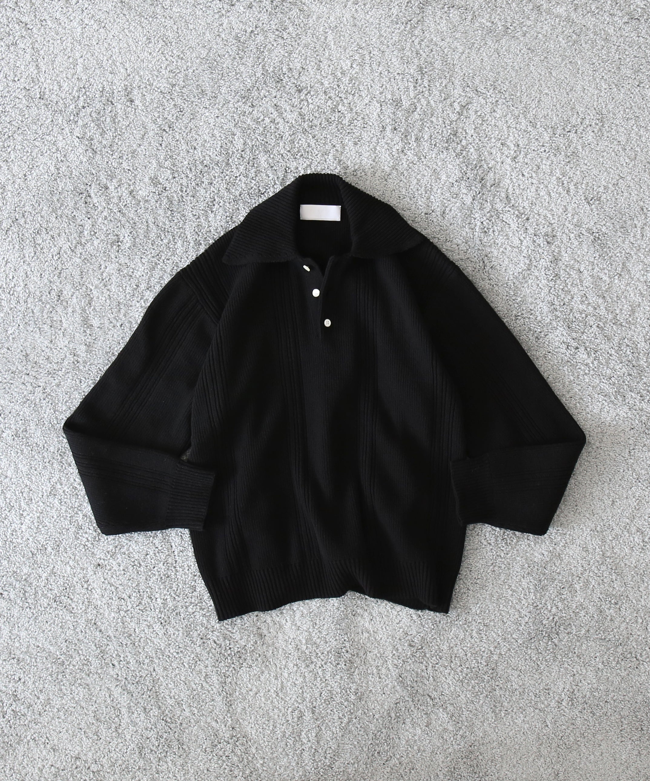 NEONSIGN Drop needle polo (ls) "BLACK"
