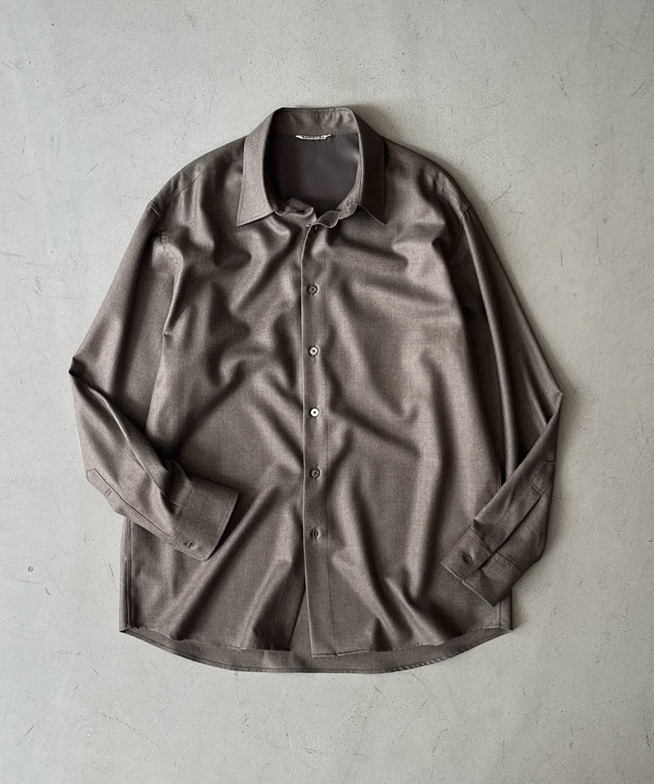 AURALEE SUPER LIGHT WOOL SHIRT "TOP BROWN"