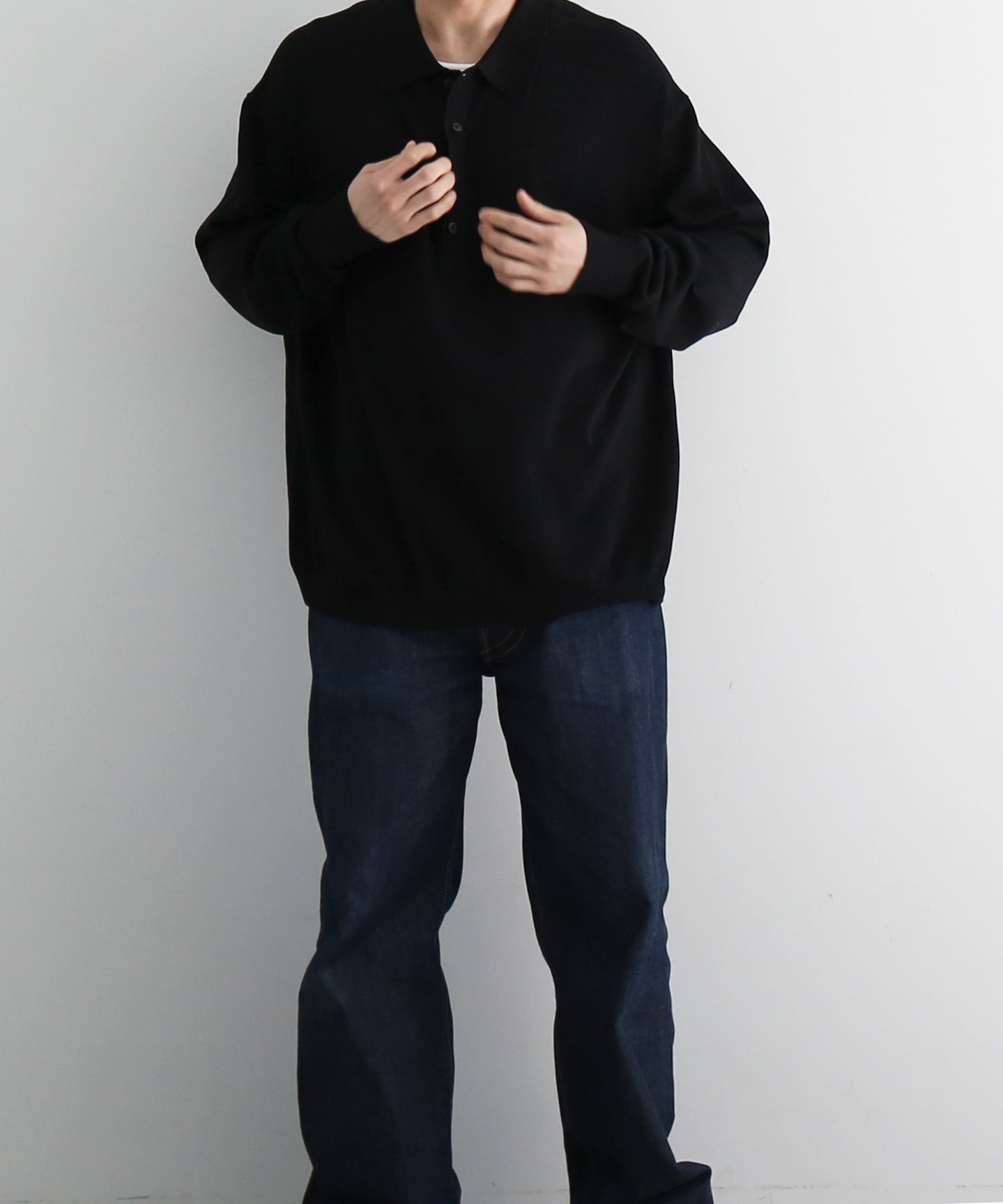 【EXCLUSIVE】crepuscule L/s polo "BLACK"