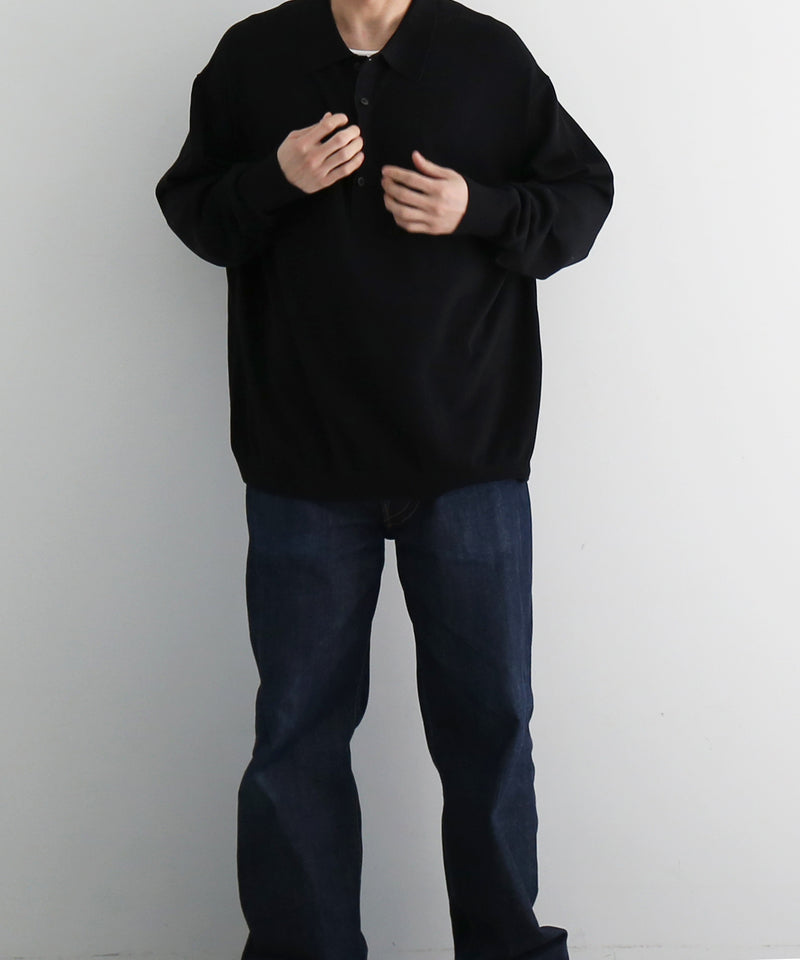 【EXCLUSIVE】crepuscule L/s polo "BLACK"