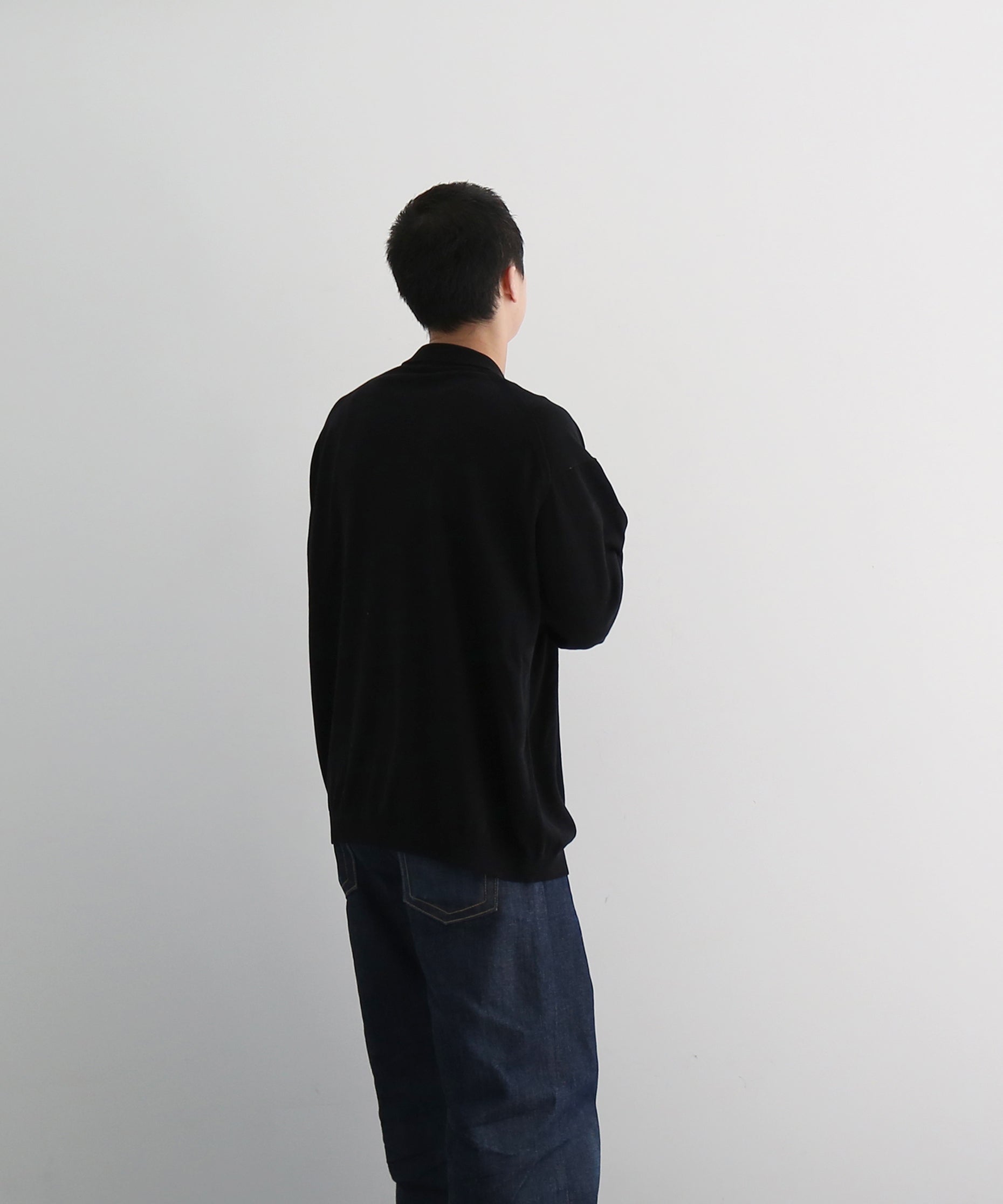 【EXCLUSIVE】crepuscule L/s polo "BLACK"