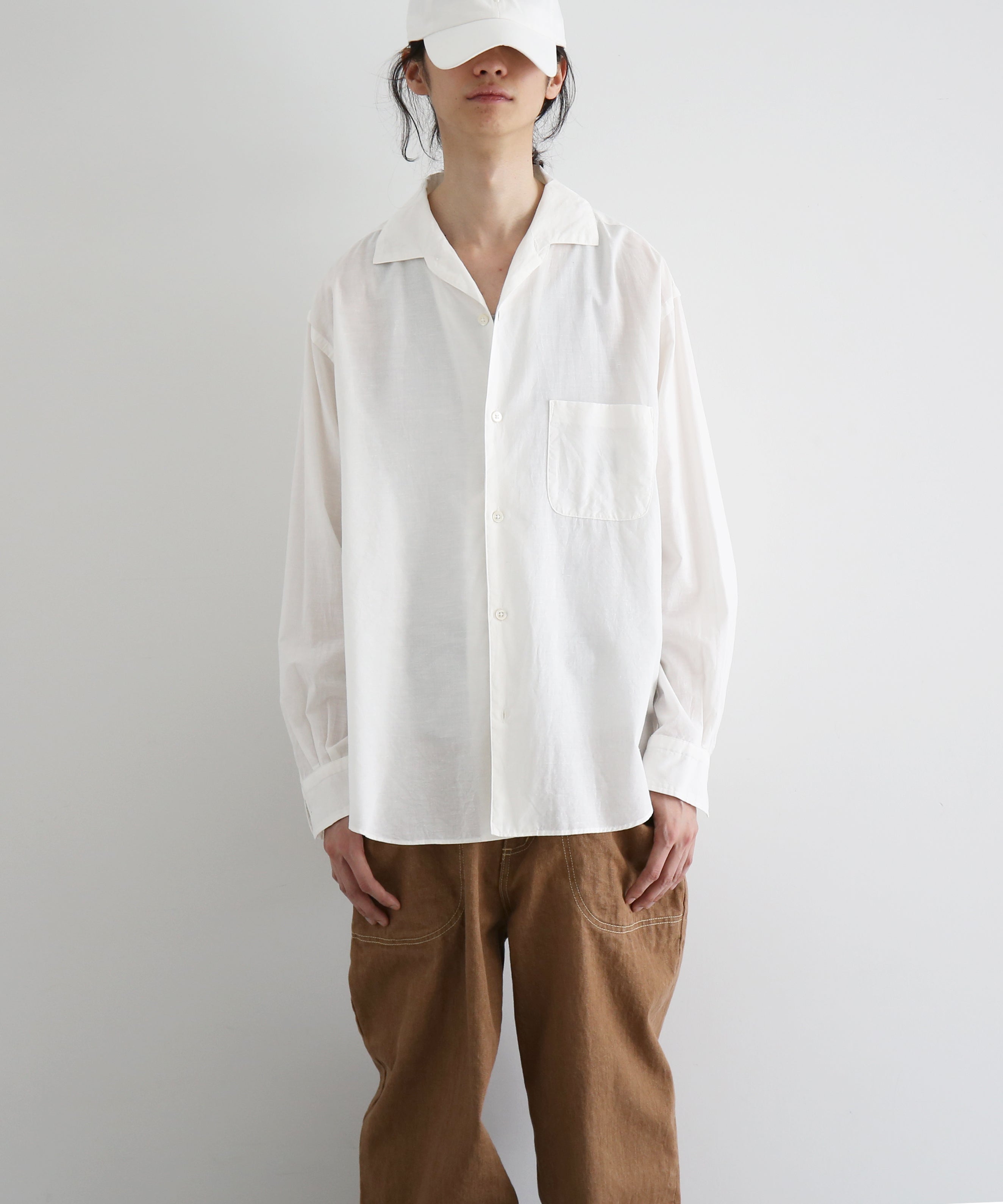 URU Italian collar l/s shirts a "WHITE"