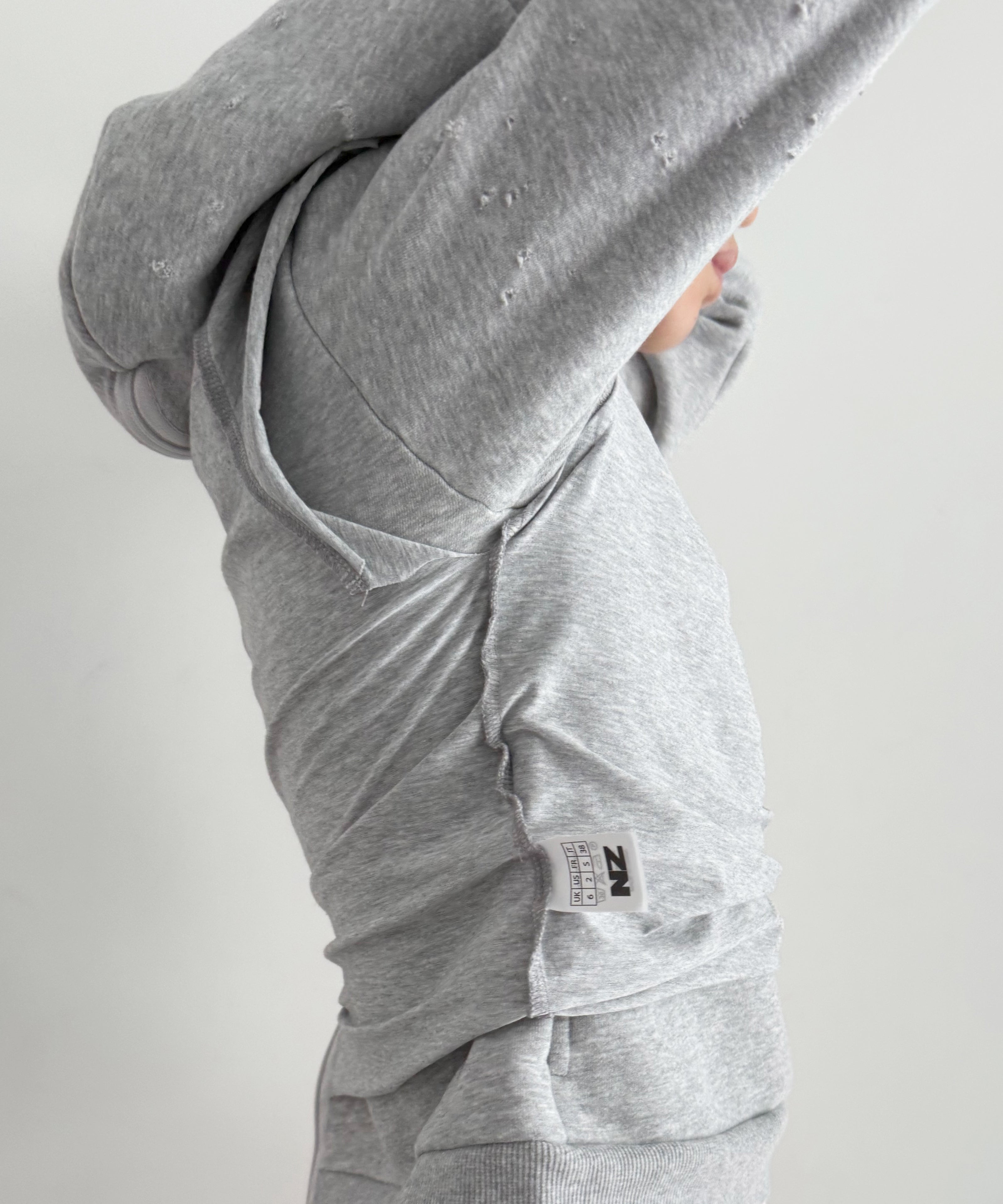 NATASHA ZINKO Multi layer t-shirt hoodie "GREY"