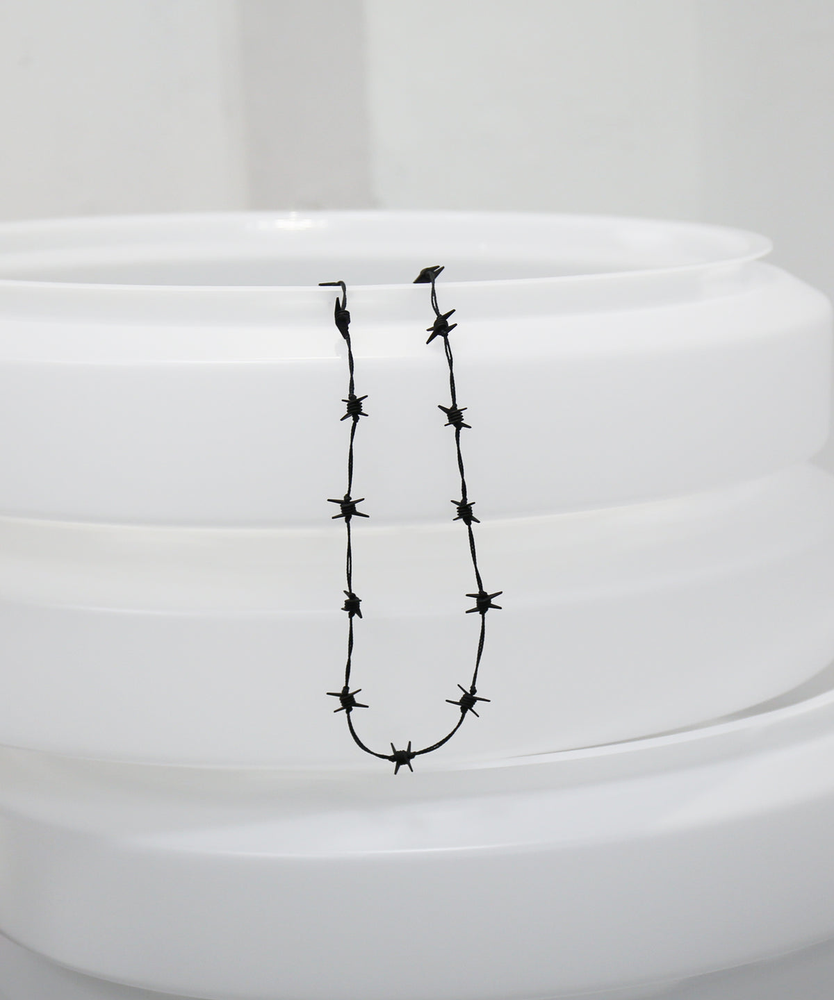 FAF(FAKE AS FLOWERS) Wire necklace "BLACK"