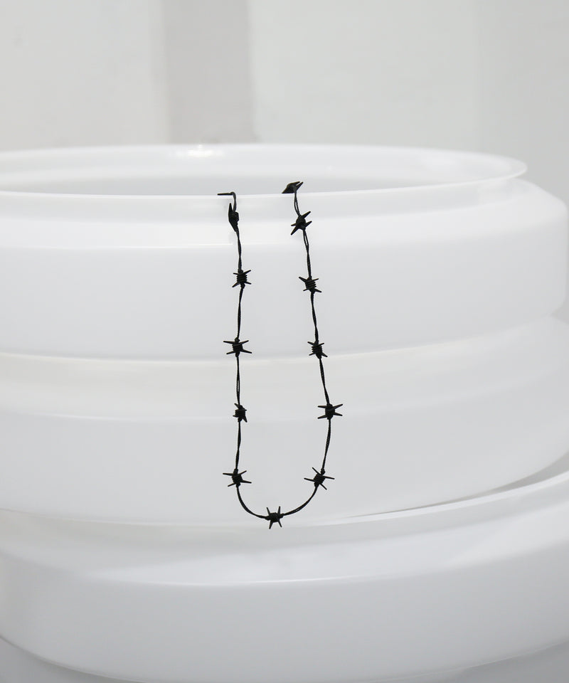FAF(FAKE AS FLOWERS) Wire necklace "BLACK"