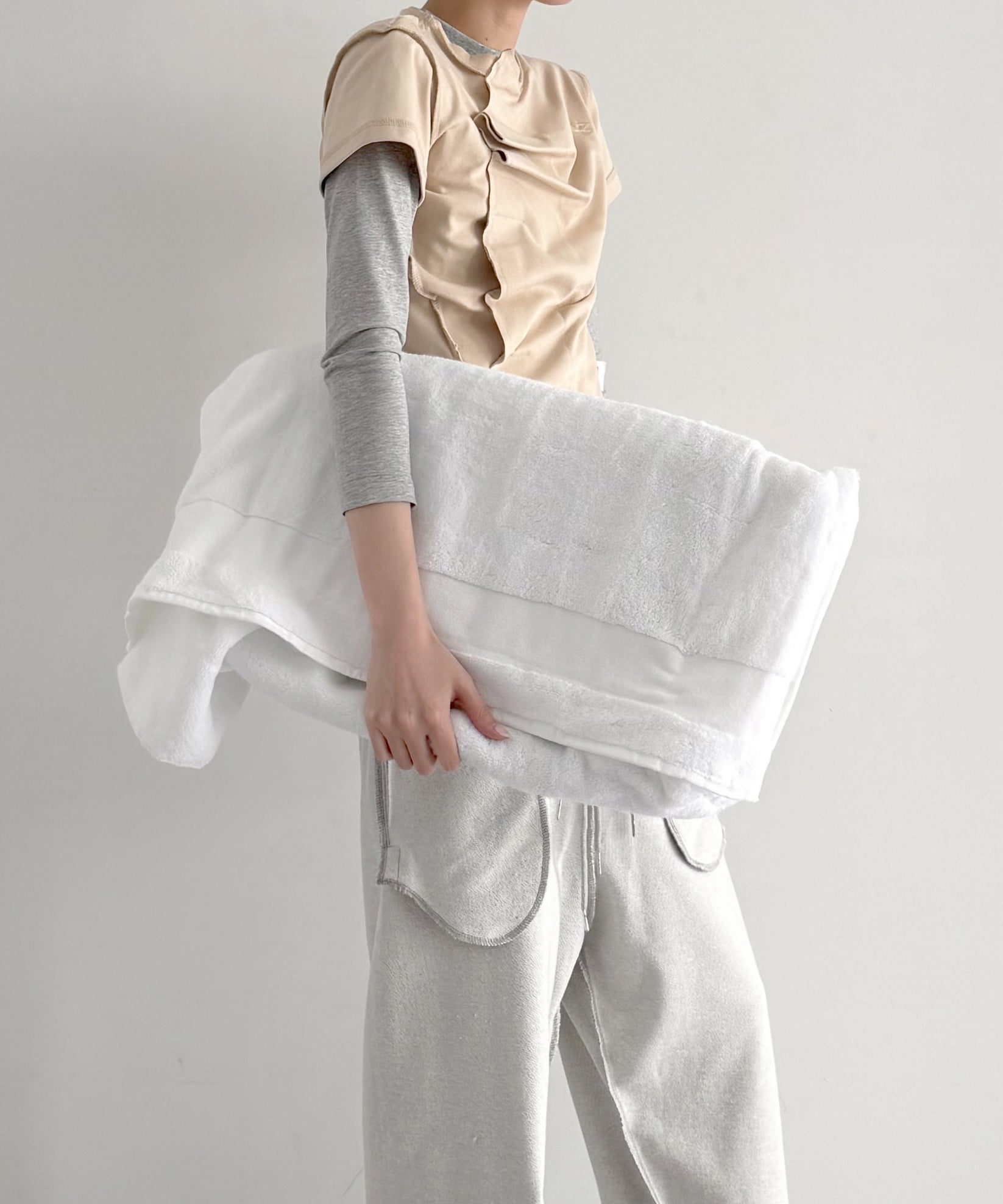 NATASHA ZINKO Large terry bag "WHITE"