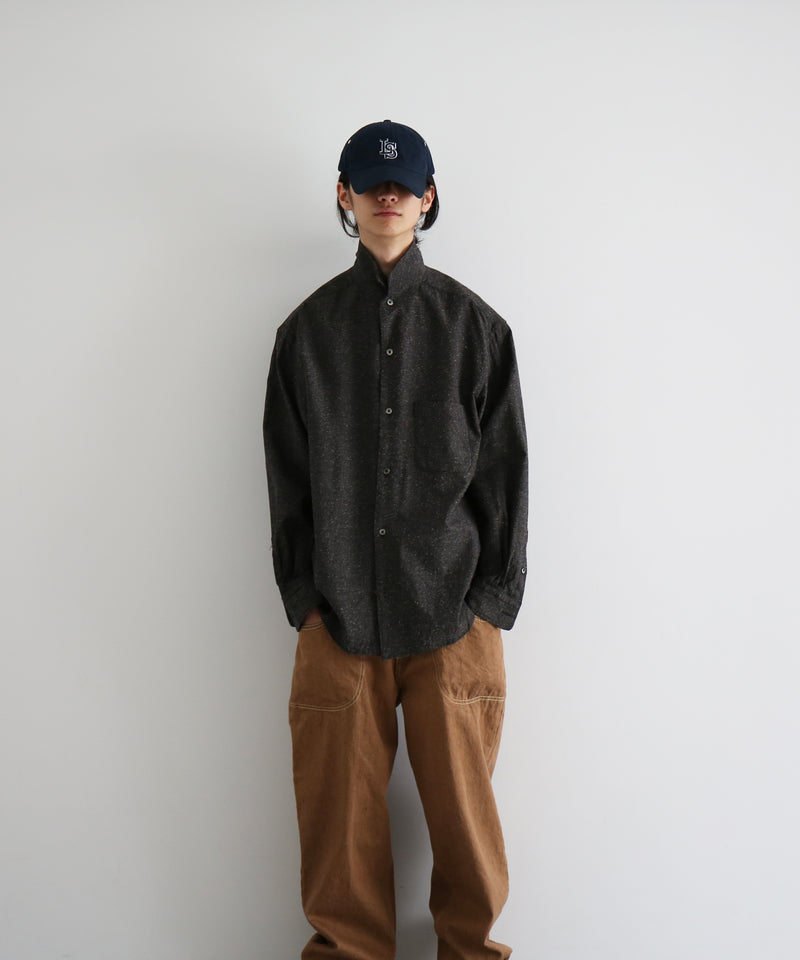 URU Italian collar l/s shirts b "BLACK"