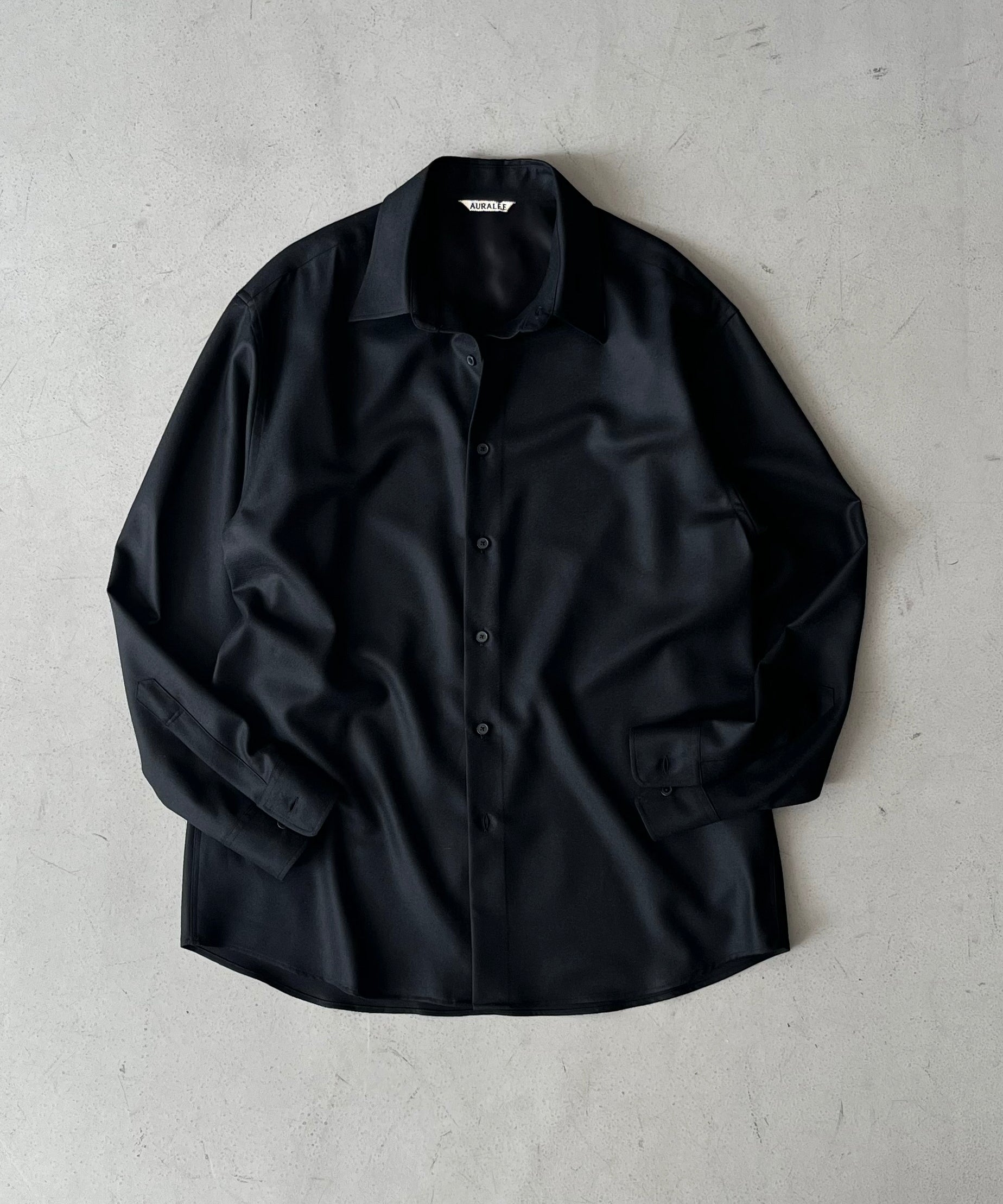 AURALEE SUPER LIGHT WOOL SHIRT "BLACK"