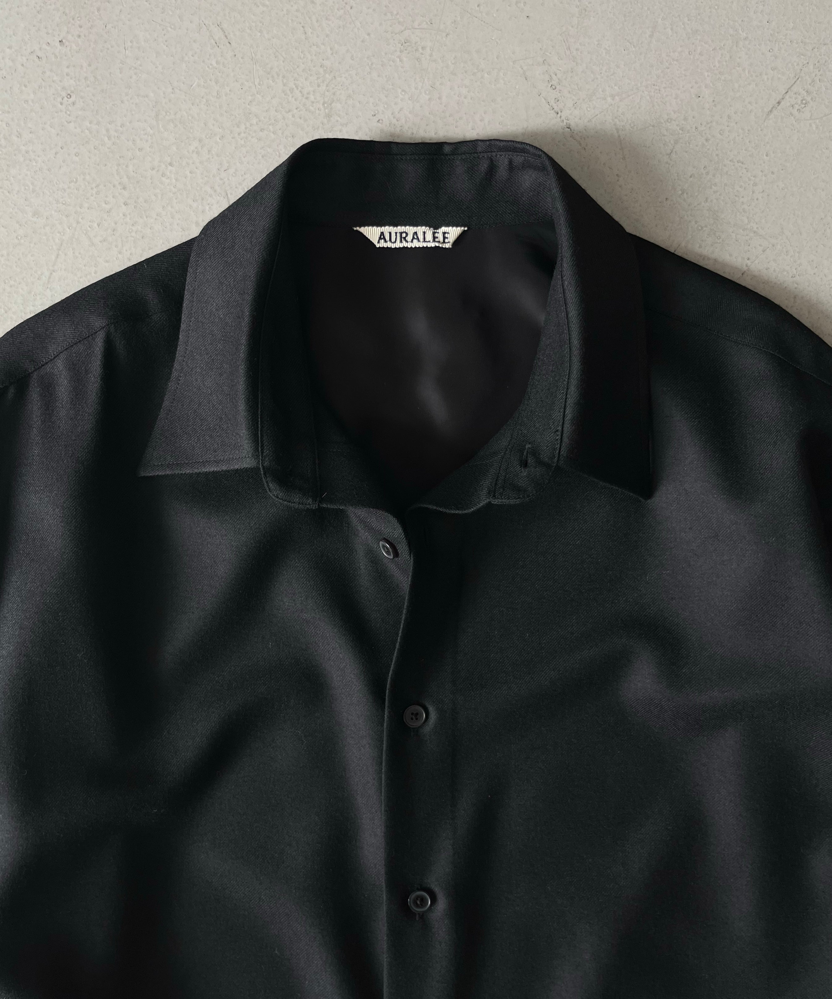 AURALEE SUPER LIGHT WOOL SHIRT "BLACK"