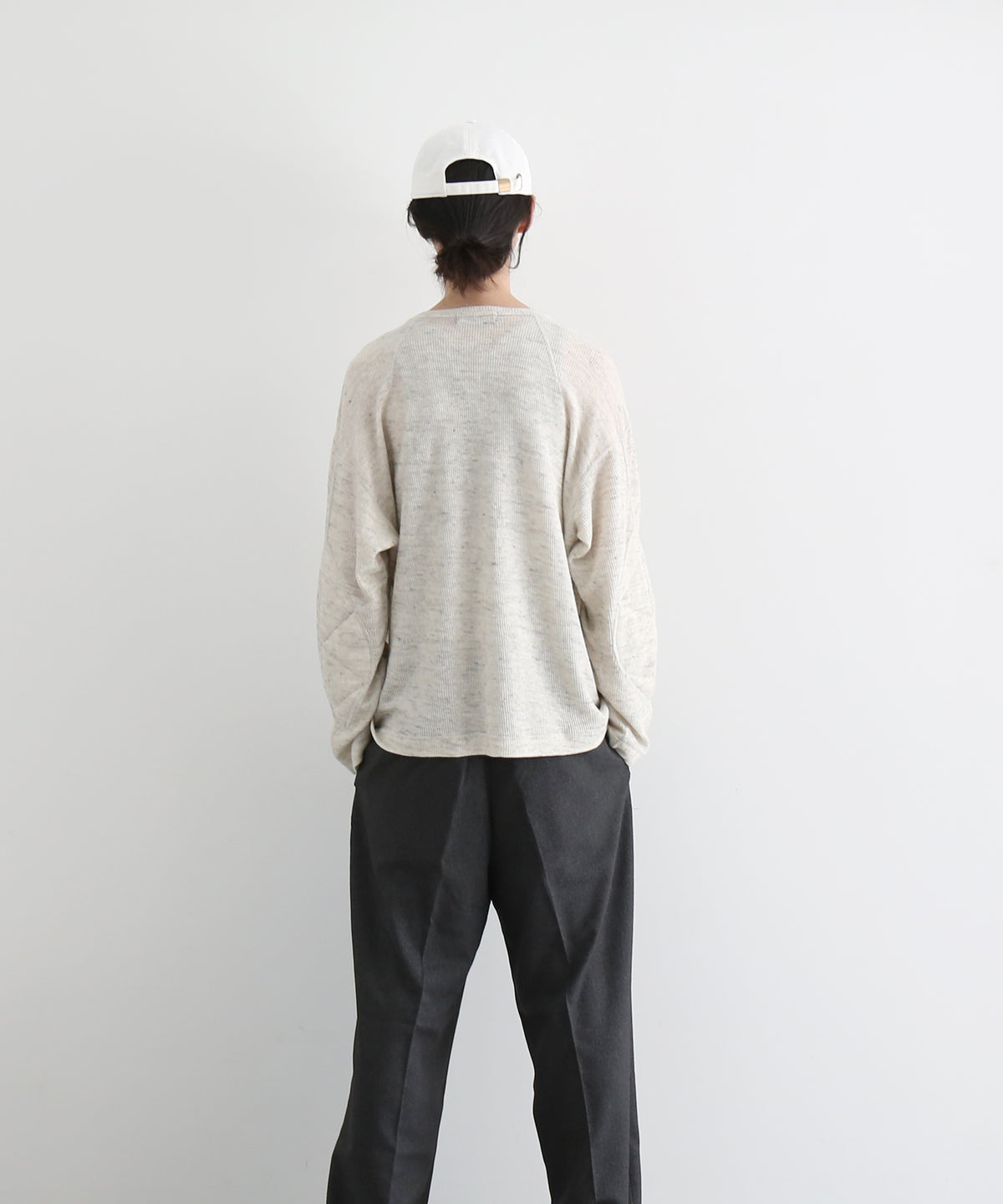 ensou. D-shaped long sleeve tee "OATMEAL"