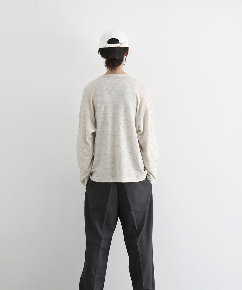 ensou. D-shaped long sleeve tee "OATMEAL"