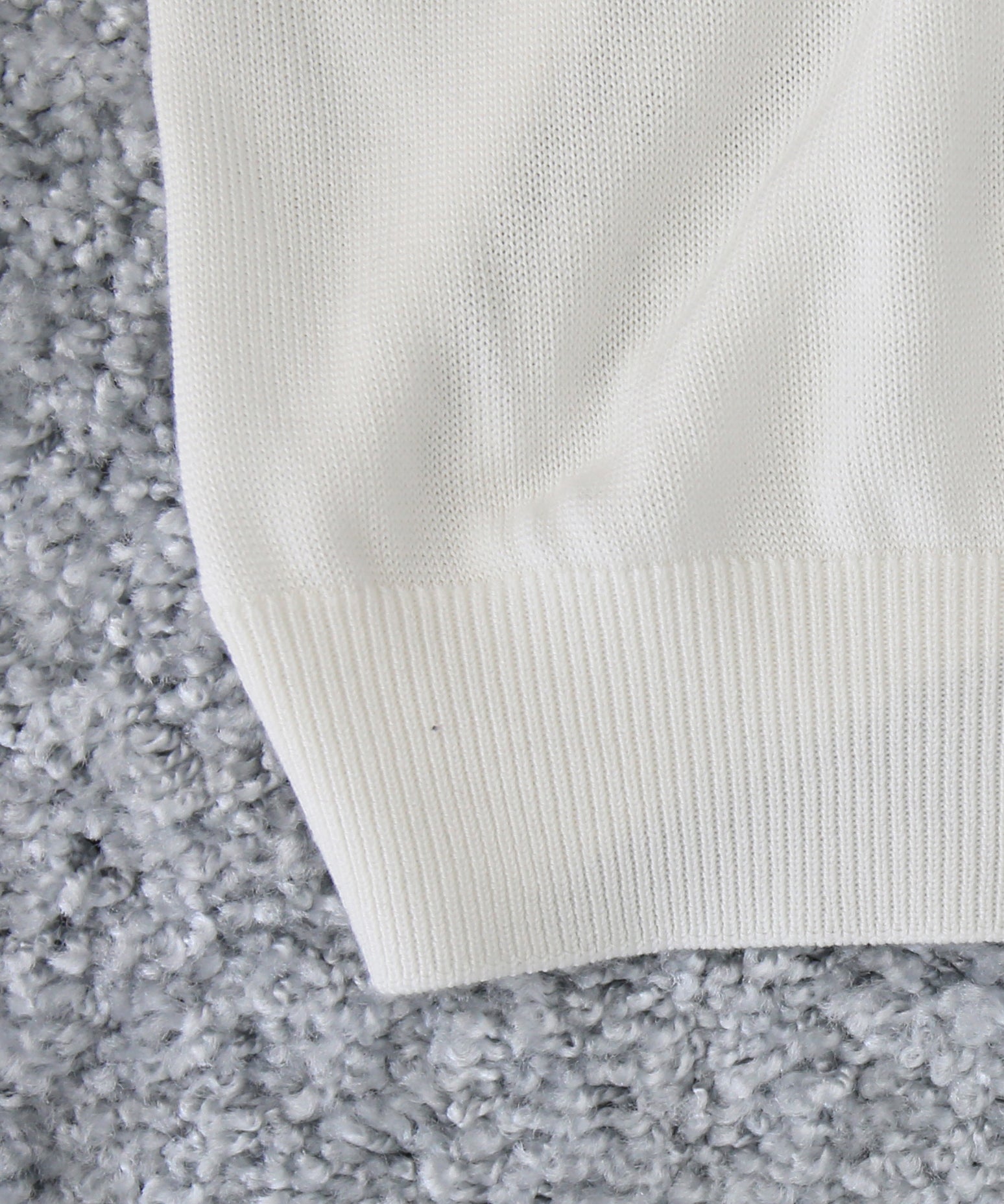 【EXCLUSIVE】crepuscule Open collar knit shirt "WHITE"