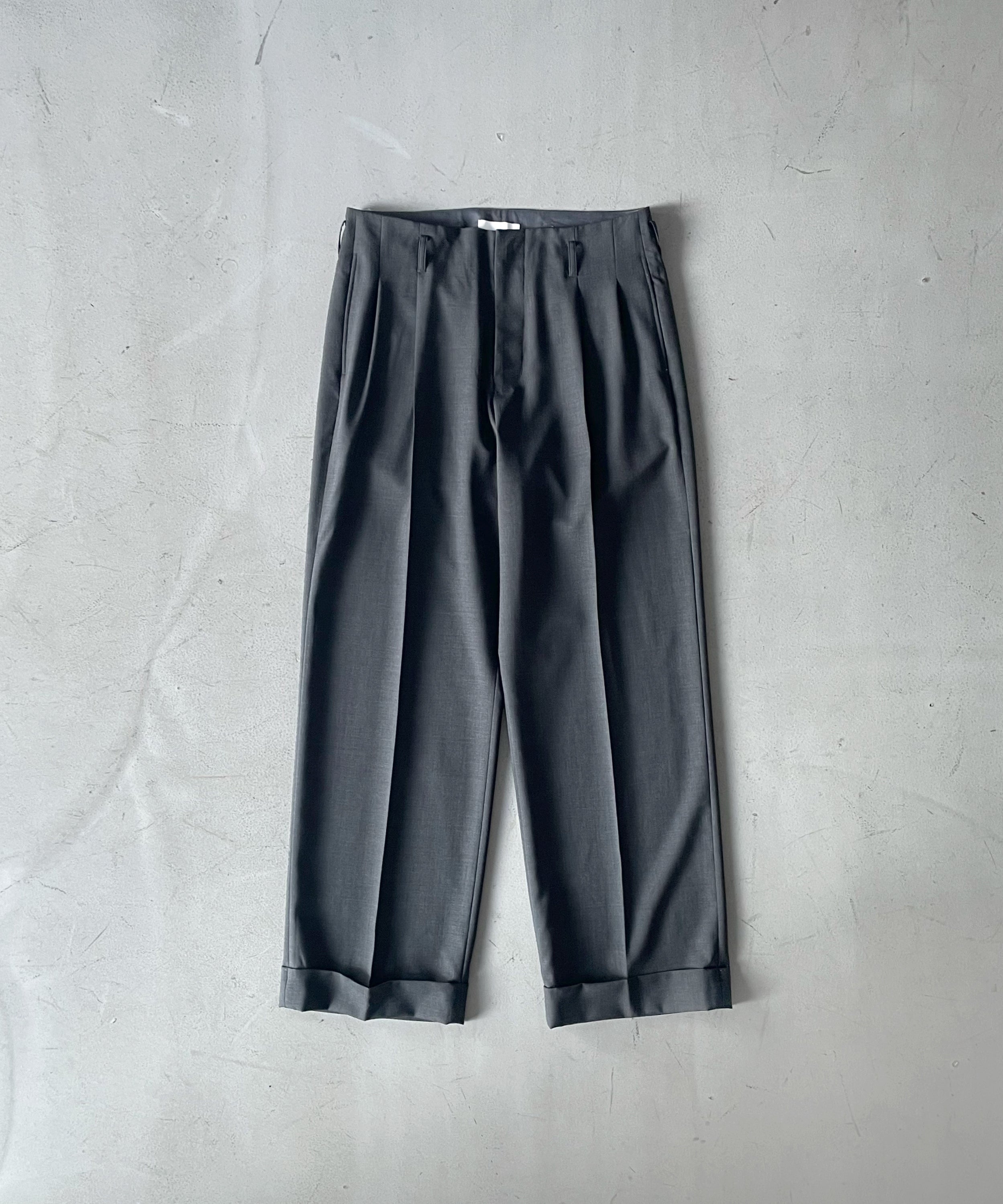 KAIKO Wool wide slacks "BLACK"