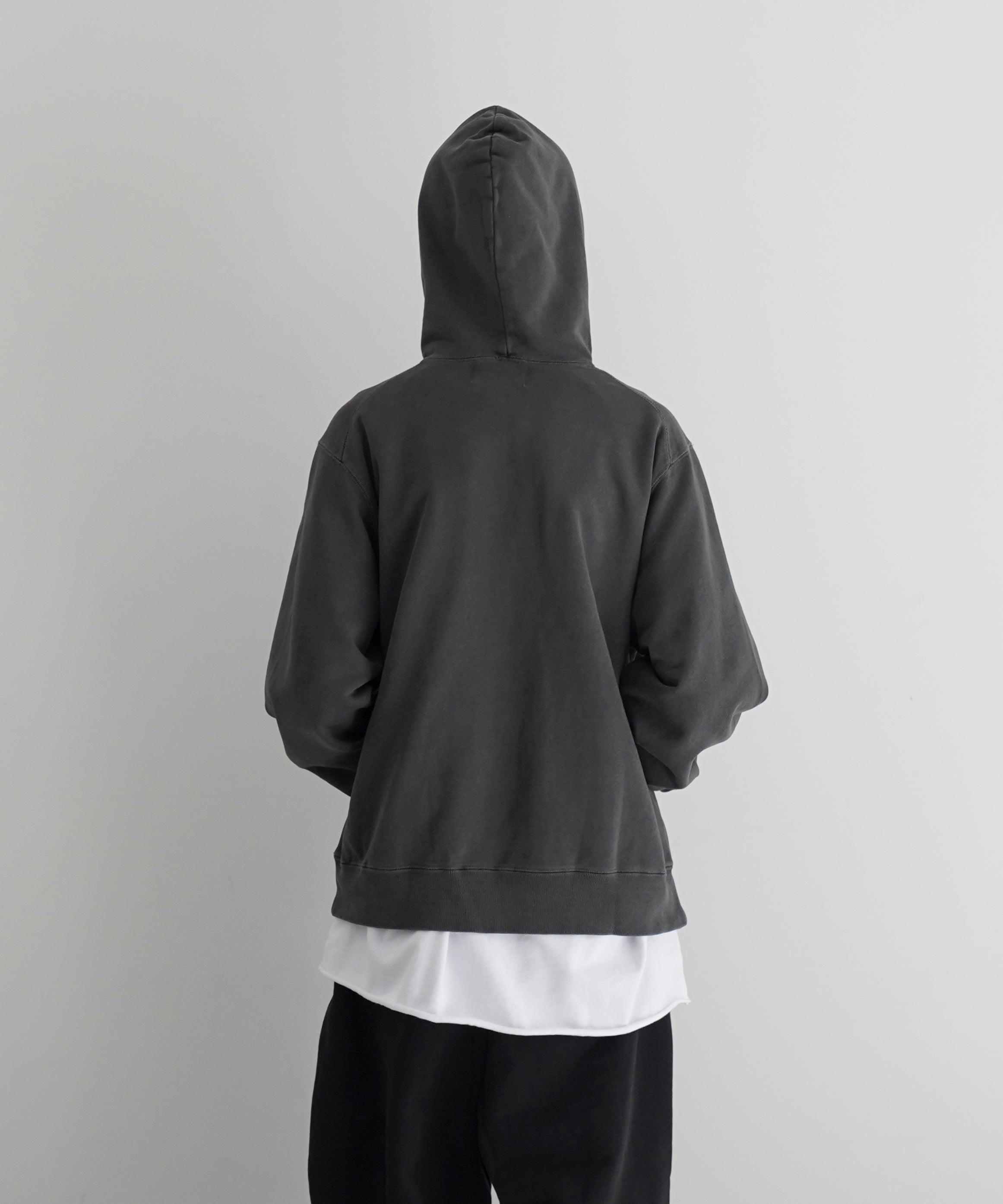 KAIKO FADED HEAVYWEIGHT SWEAT PARKA "FADED BLACK"