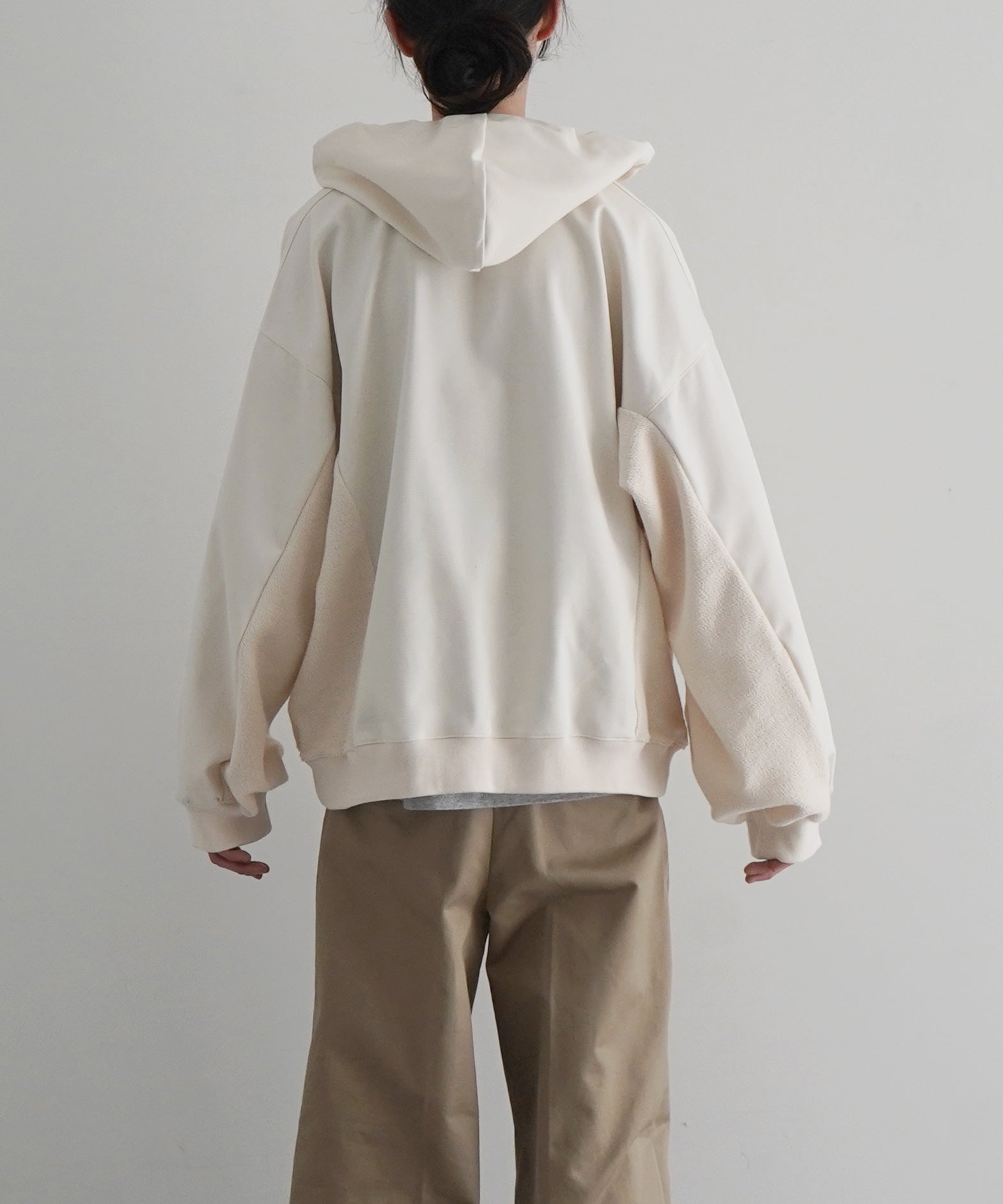my beautiful landlet Panelled half-zip hoodie "KINARI"