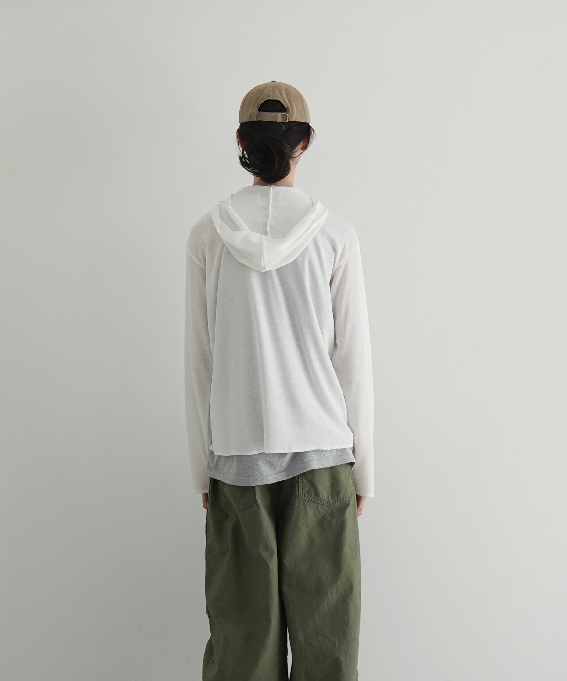 KAIKO Rib hoodie "O.WHITE"