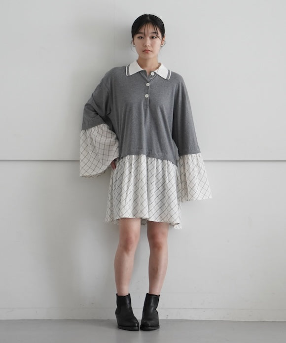 OUR LEGACY REMINISCING DRESS "Gray Melange Check"