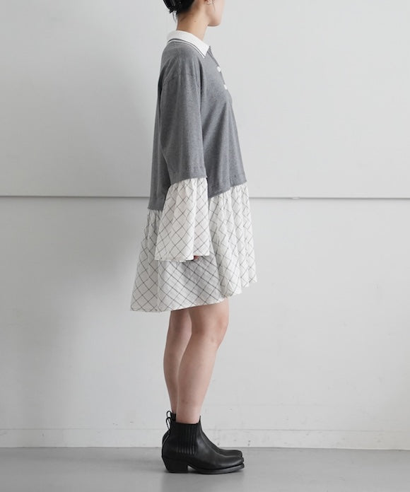 OUR LEGACY REMINISCING DRESS "Gray Melange Check"