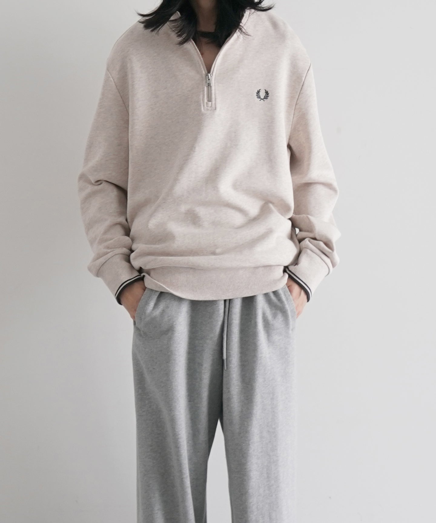 水道　RRL・FRED PERRY　2点 Half Zip Sweatshirt(S 102：BLACK): | FRED PERRY JAPAN