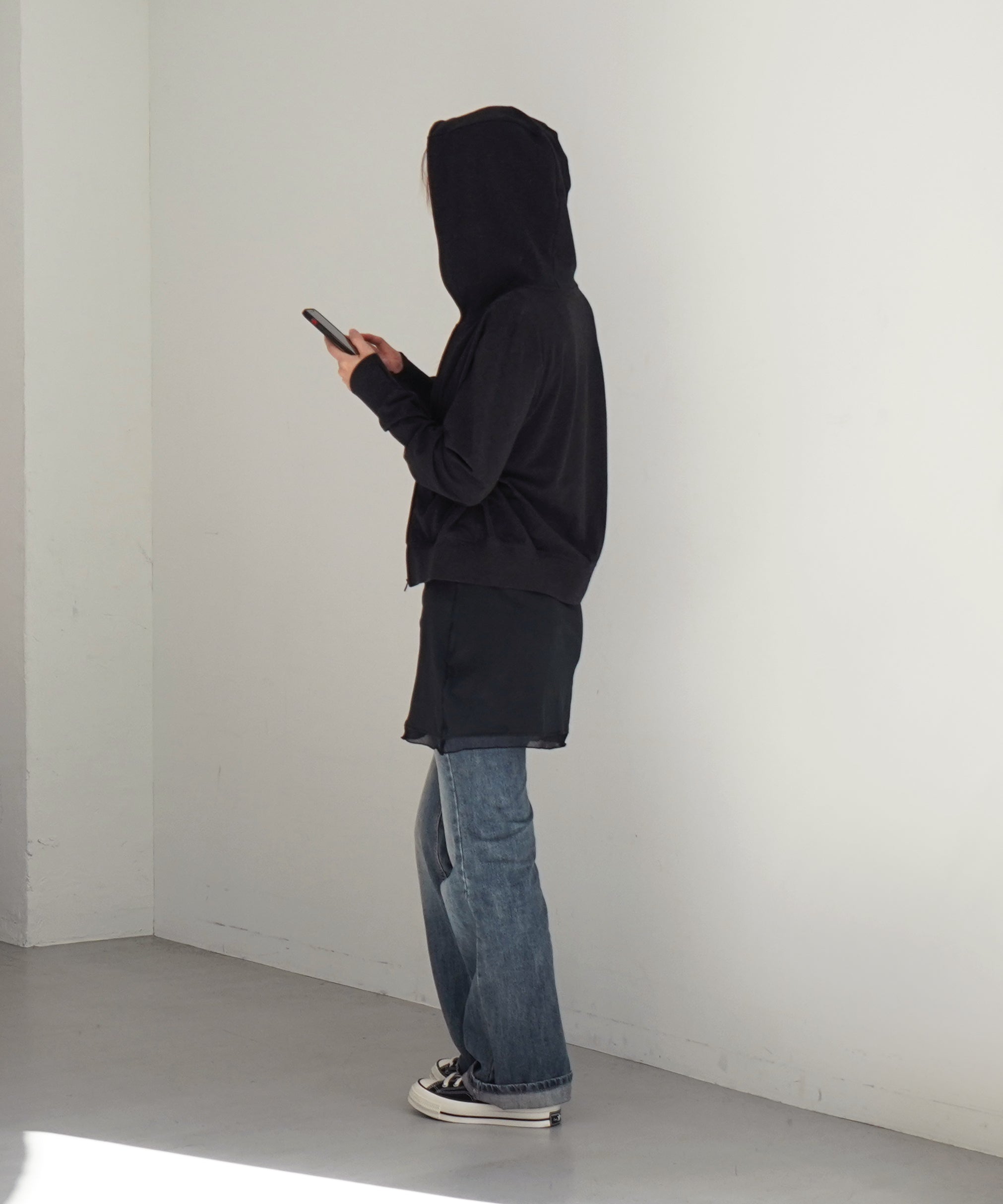 FAX COPY EXPRESS Flow zip-up hoodie "DARK GREY" S