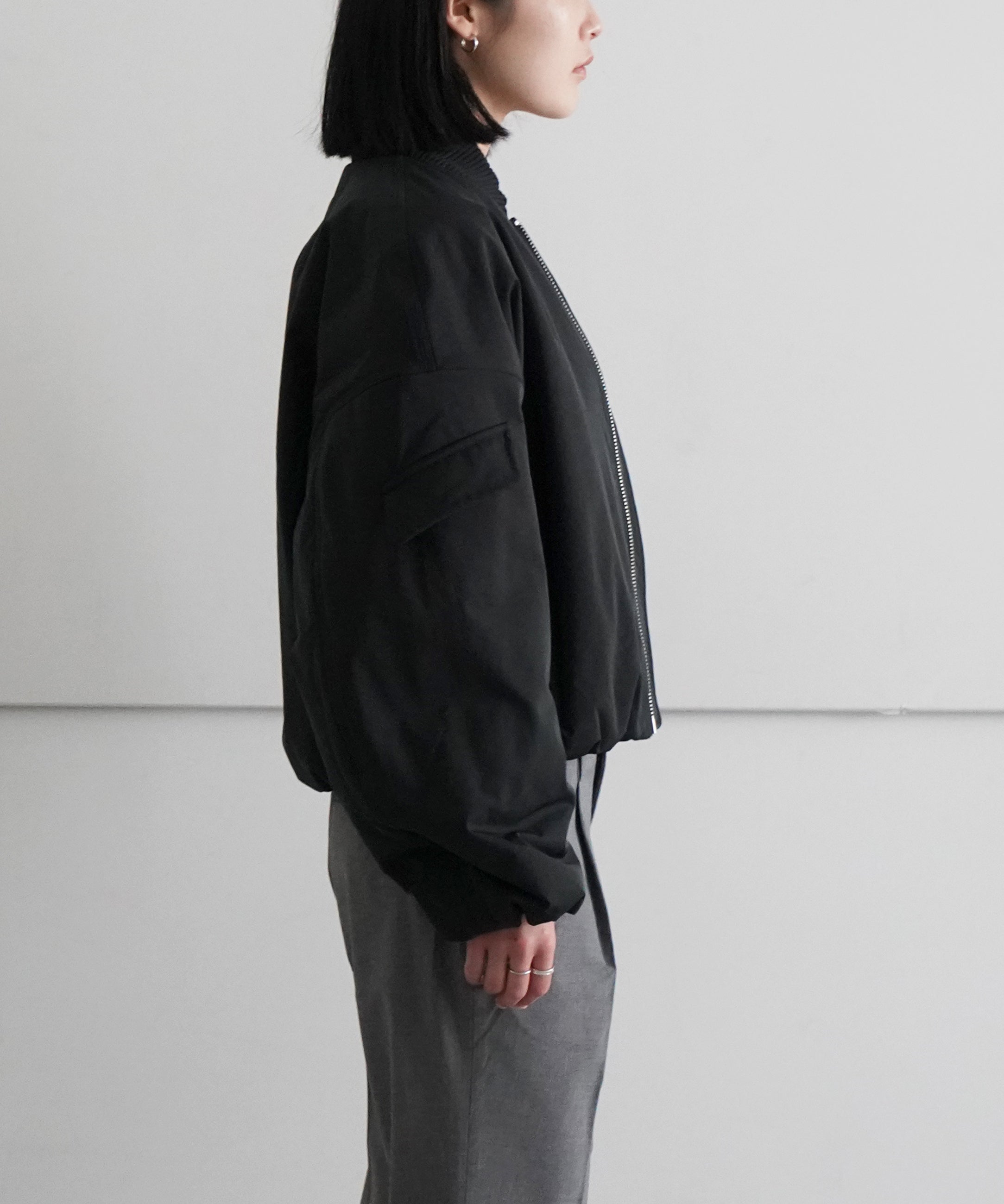 Ganni【ガニー】light twill oversized short bomber jacket Ganni【ガニー】light twill oversized short bomber jacket