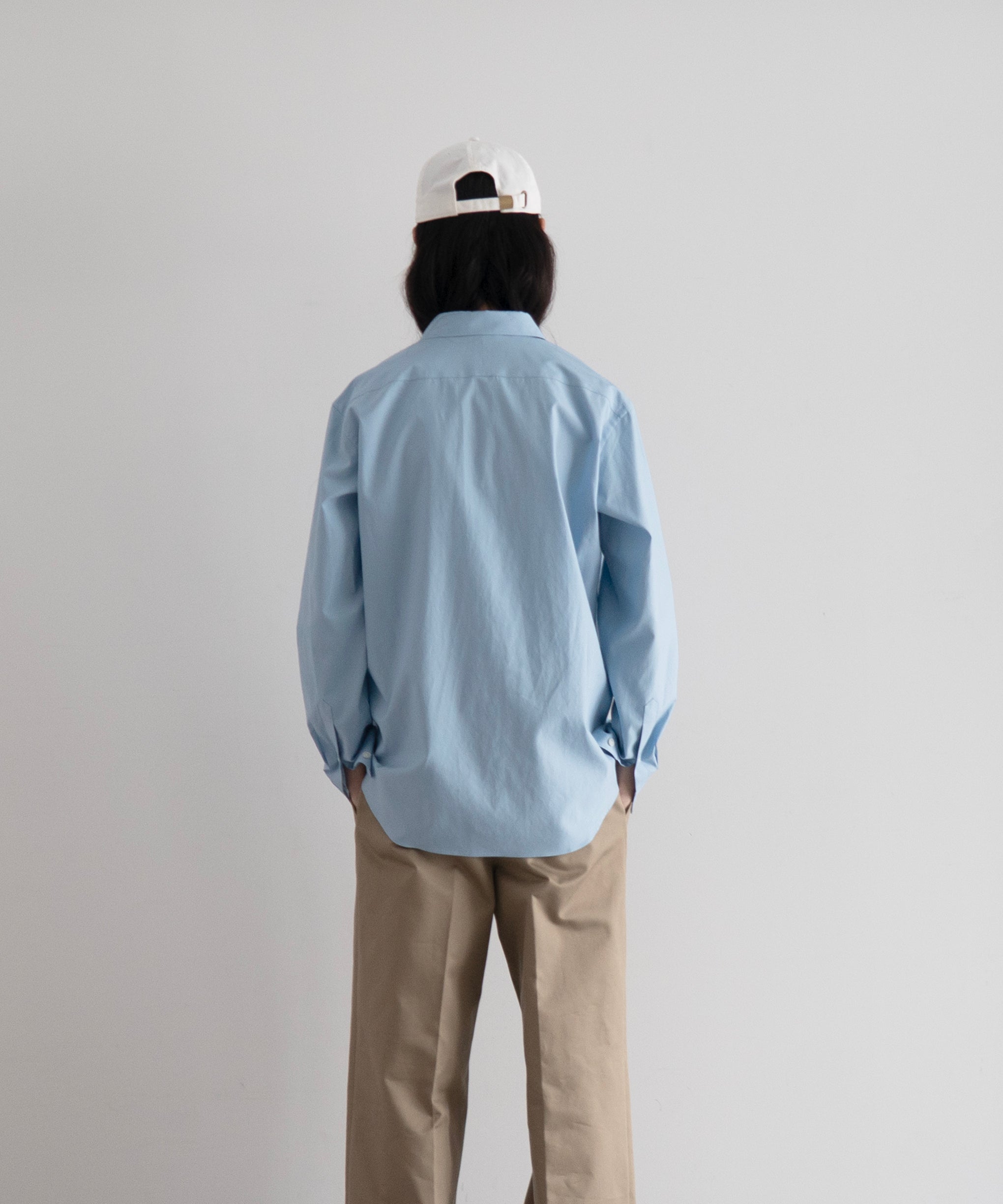 AURALEE Washed finx twill slim shirt "LIGHT BLUE"