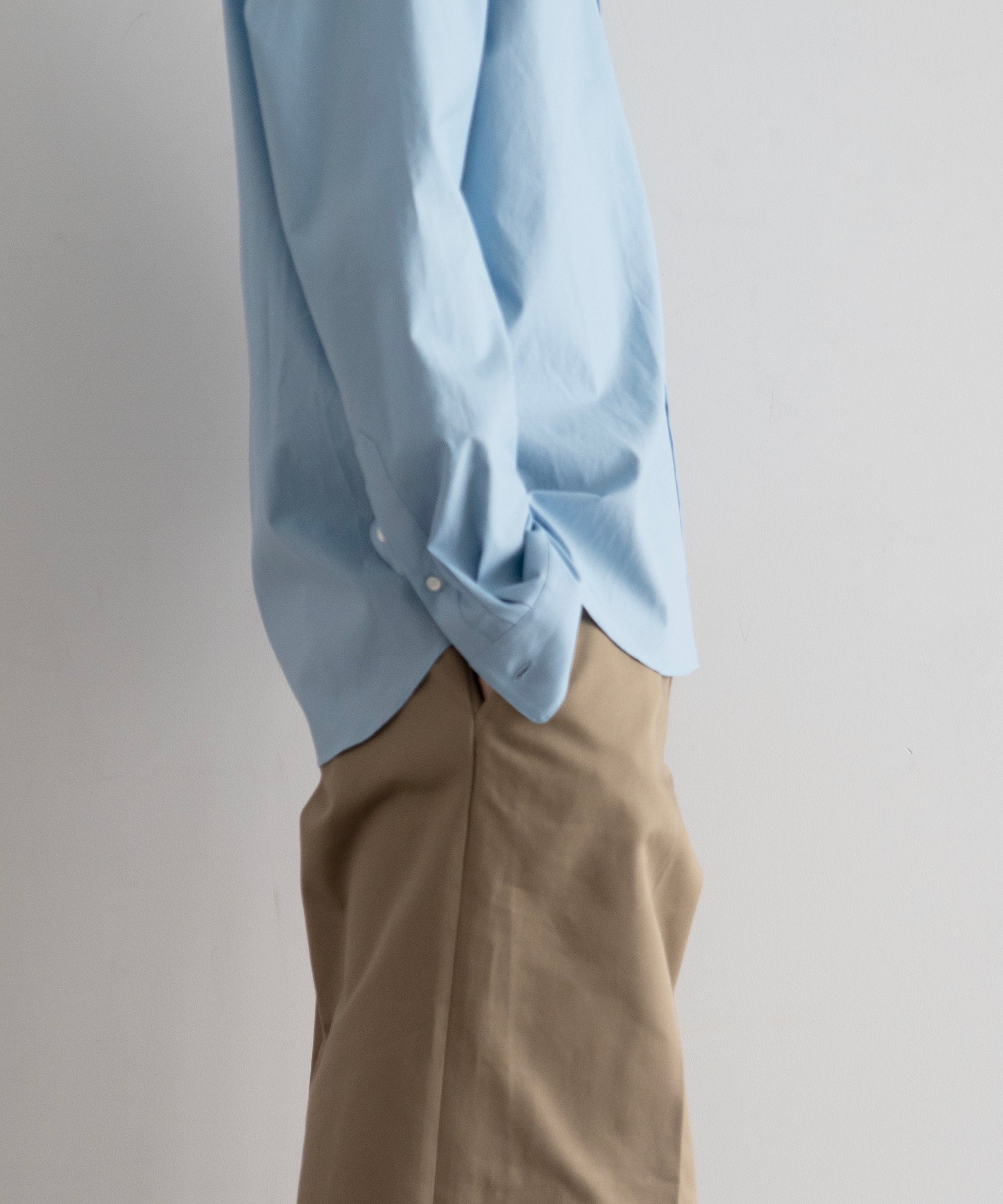 AURALEE Washed finx twill slim shirt "LIGHT BLUE"