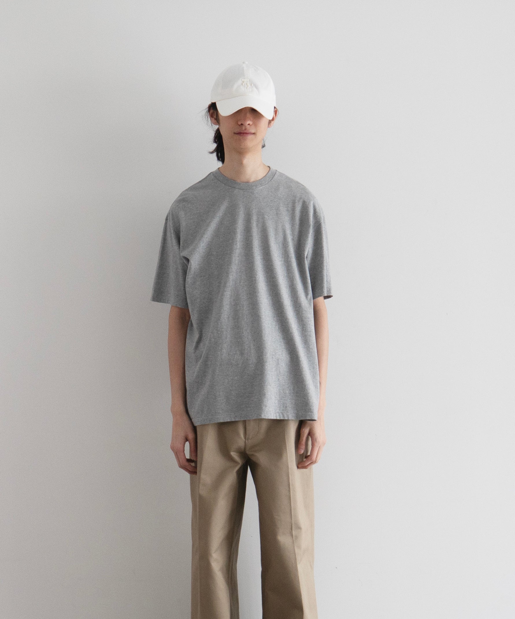 AURALEE Seamless crew neck  tee "TOP GRAY"