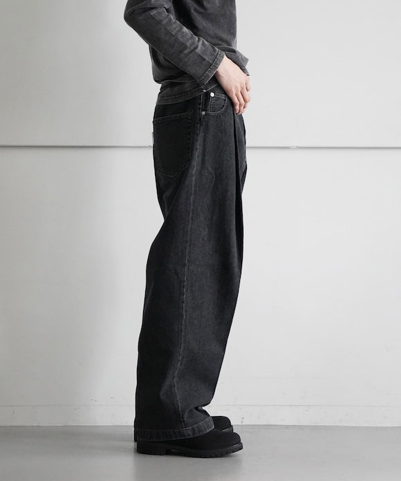 NEONSIGN Wide denim slacks -One Wash- 