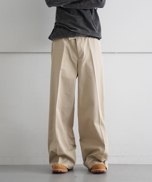 NEONSIGN Drill Wide Pants "BEIGE"