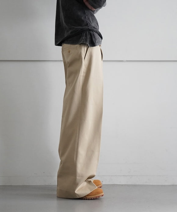 NEONSIGN Drill Wide Pants "BEIGE"