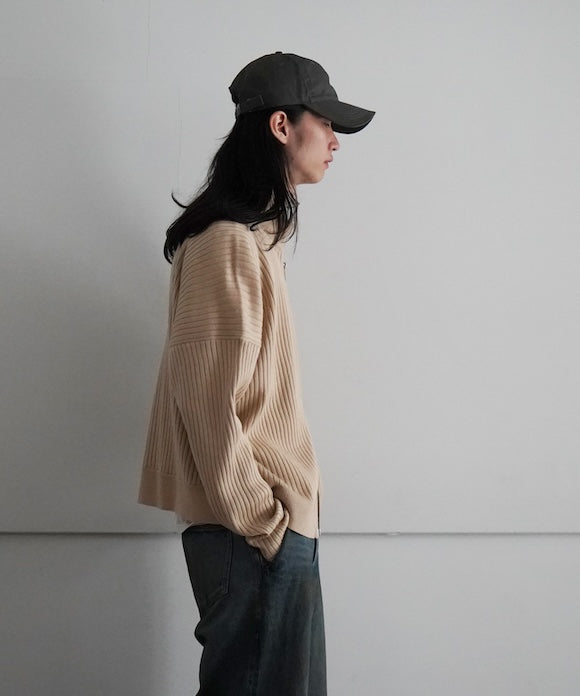 sulvam HIGH NECK ZIP UP KNIT "D.BEIGE"