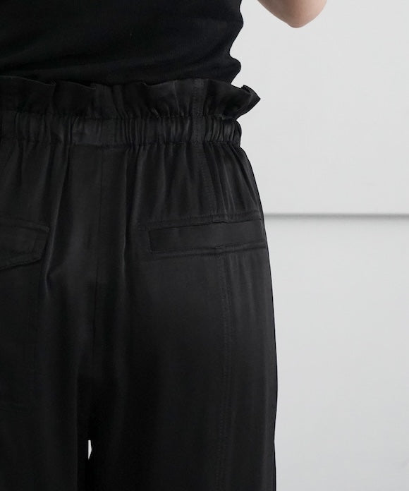 GANNI Washed Satin Pocket Pants "BLACK"