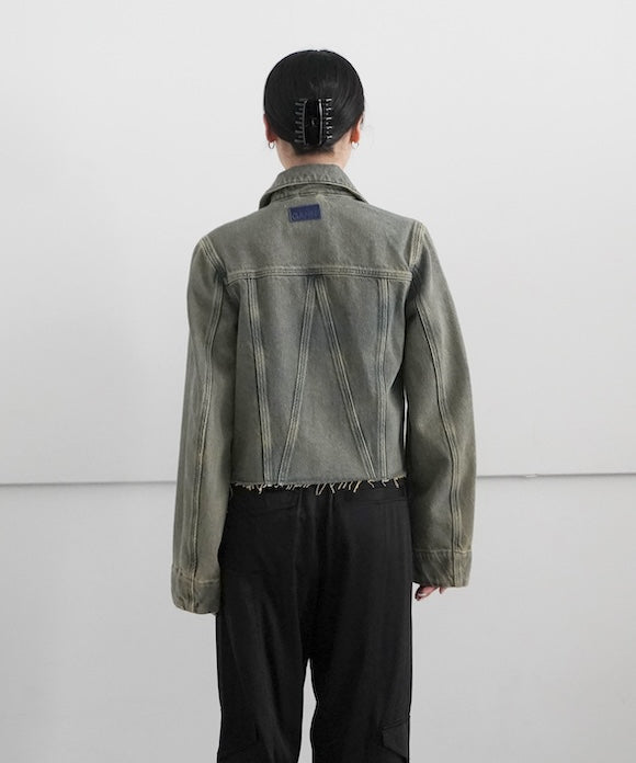 GANNI Overdyed Heavy Denim Jacket "SHITAKE"