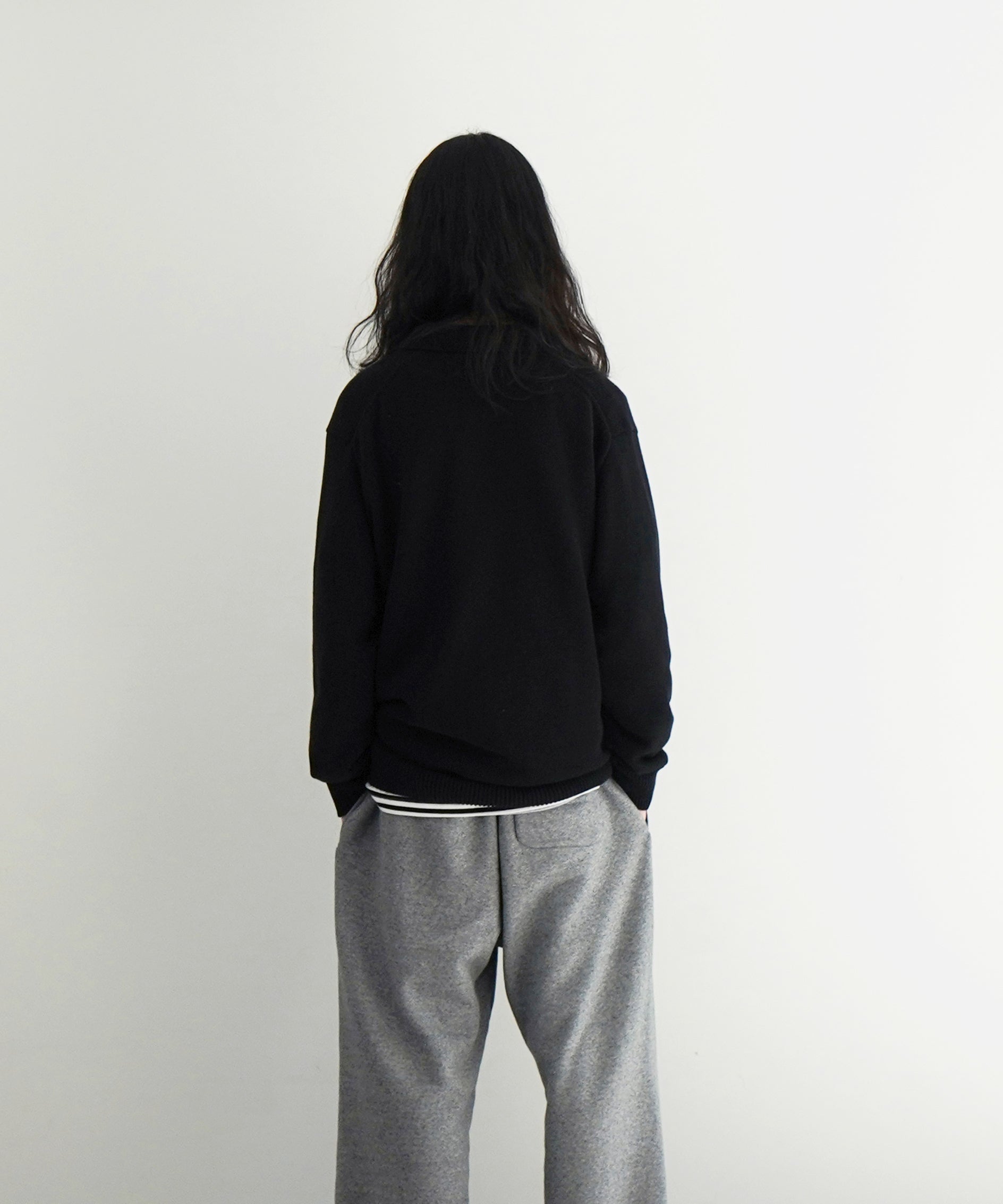 KAIKO Knit polo shirt "BLACK"
