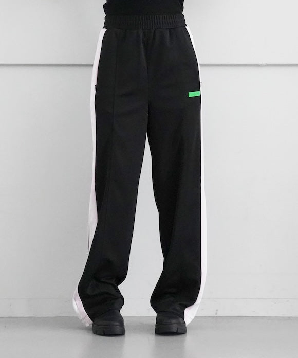 GANNI Sporty Jersey Straight Leg Pants "BLACK"