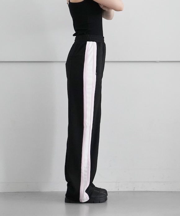 GANNI Sporty Jersey Straight Leg Pants "BLACK"